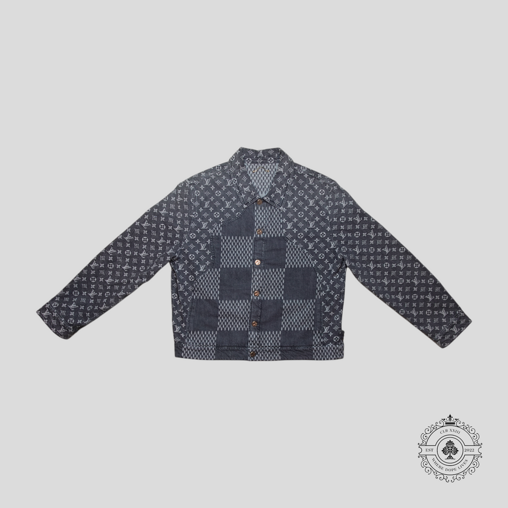 Louis Vuitton Nigo Monogram Jacquard Denim Jacket in Grey