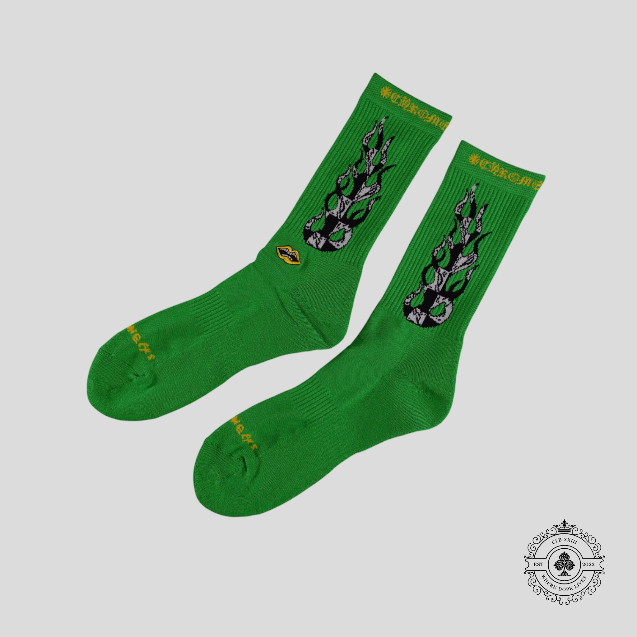 Chrome Hearts 99 Eyes Socks in Green