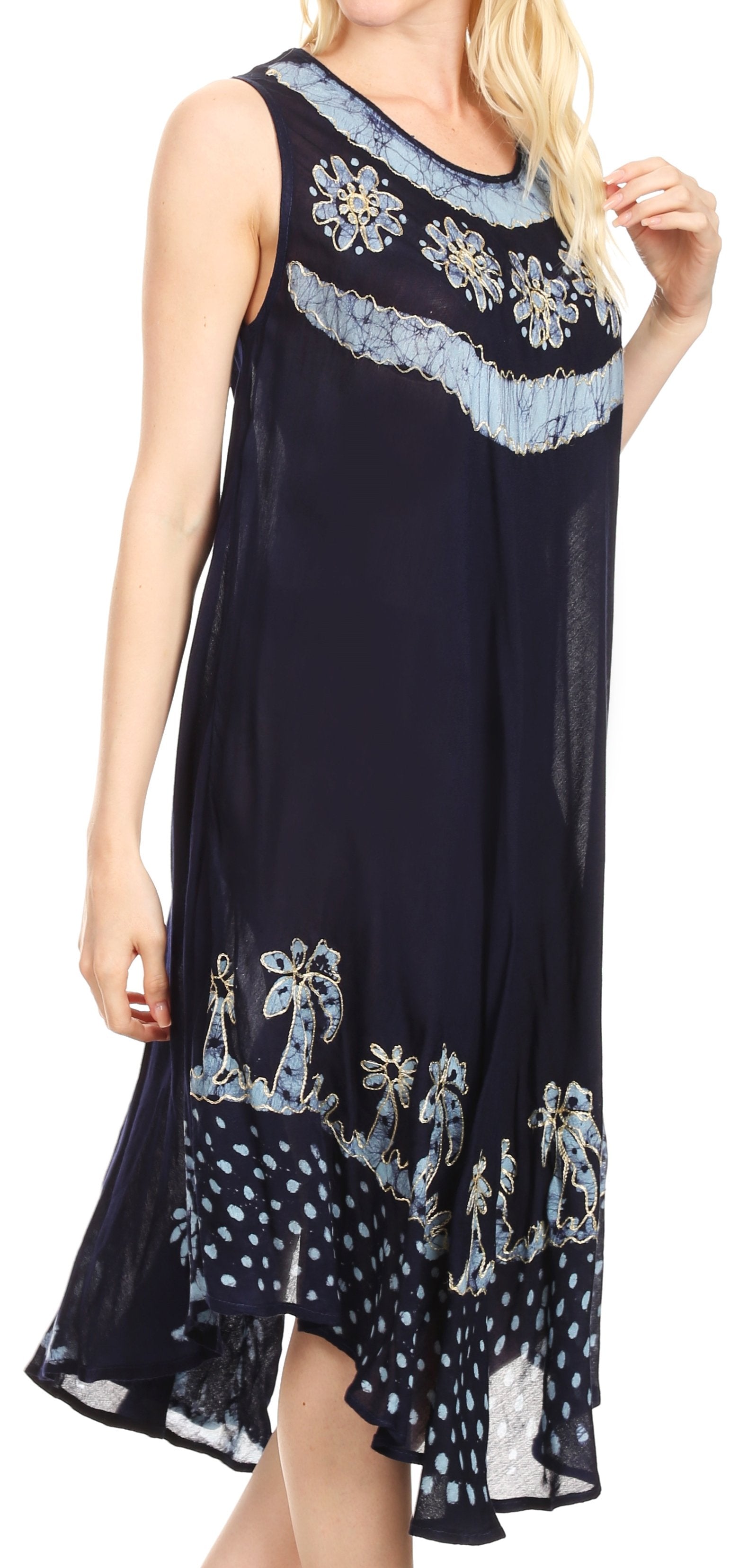 Sakkas Esme Women's Casual Midi Loose Fit Sleeveless Tank Dress Cover-up