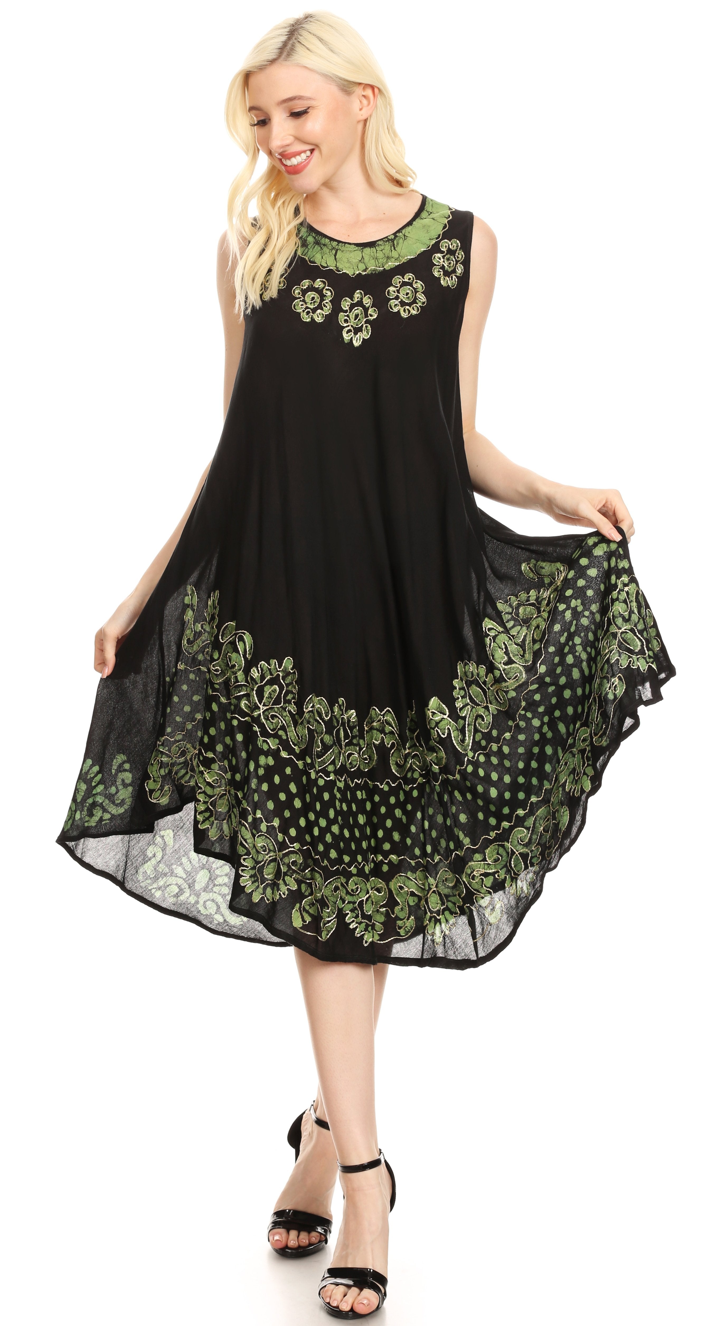 Sakkas Esme Women's Casual Midi Loose Fit Sleeveless Tank Dress Cover-up