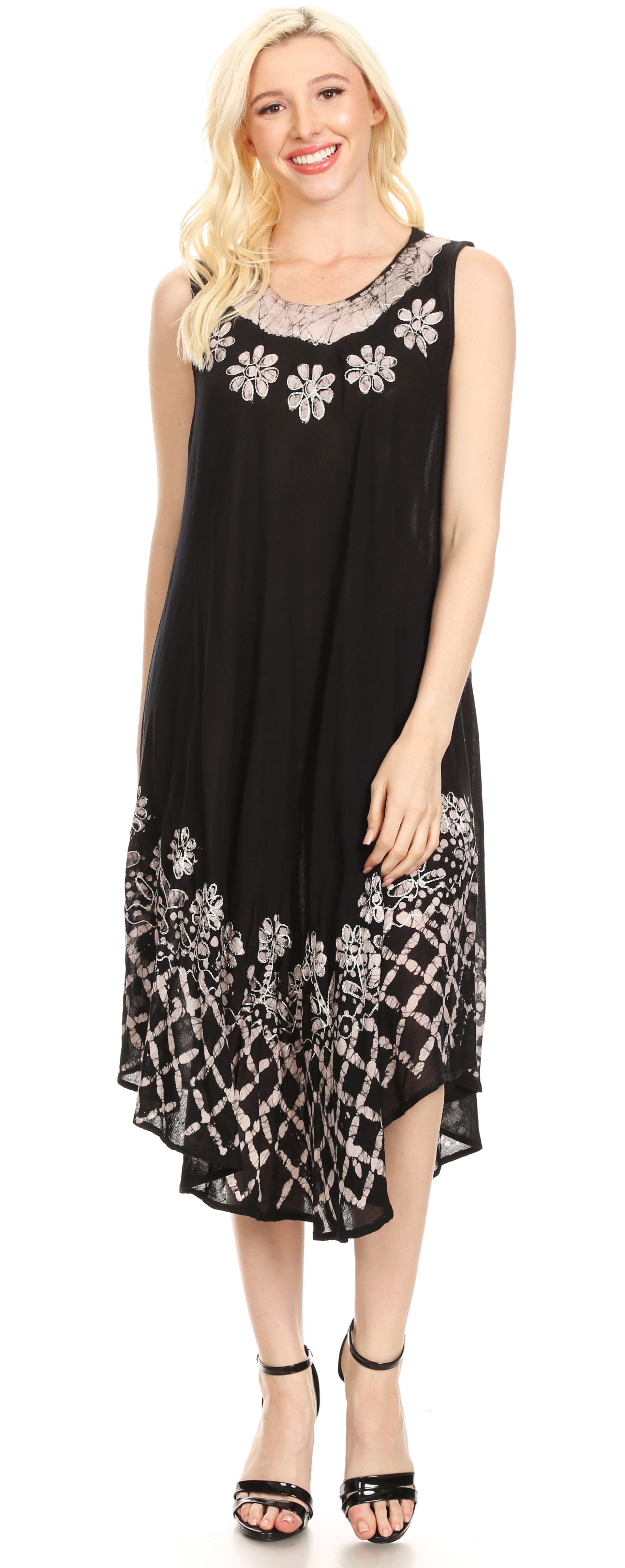 Sakkas Esme Women's Casual Midi Loose Fit Sleeveless Tank Dress Cover-up
