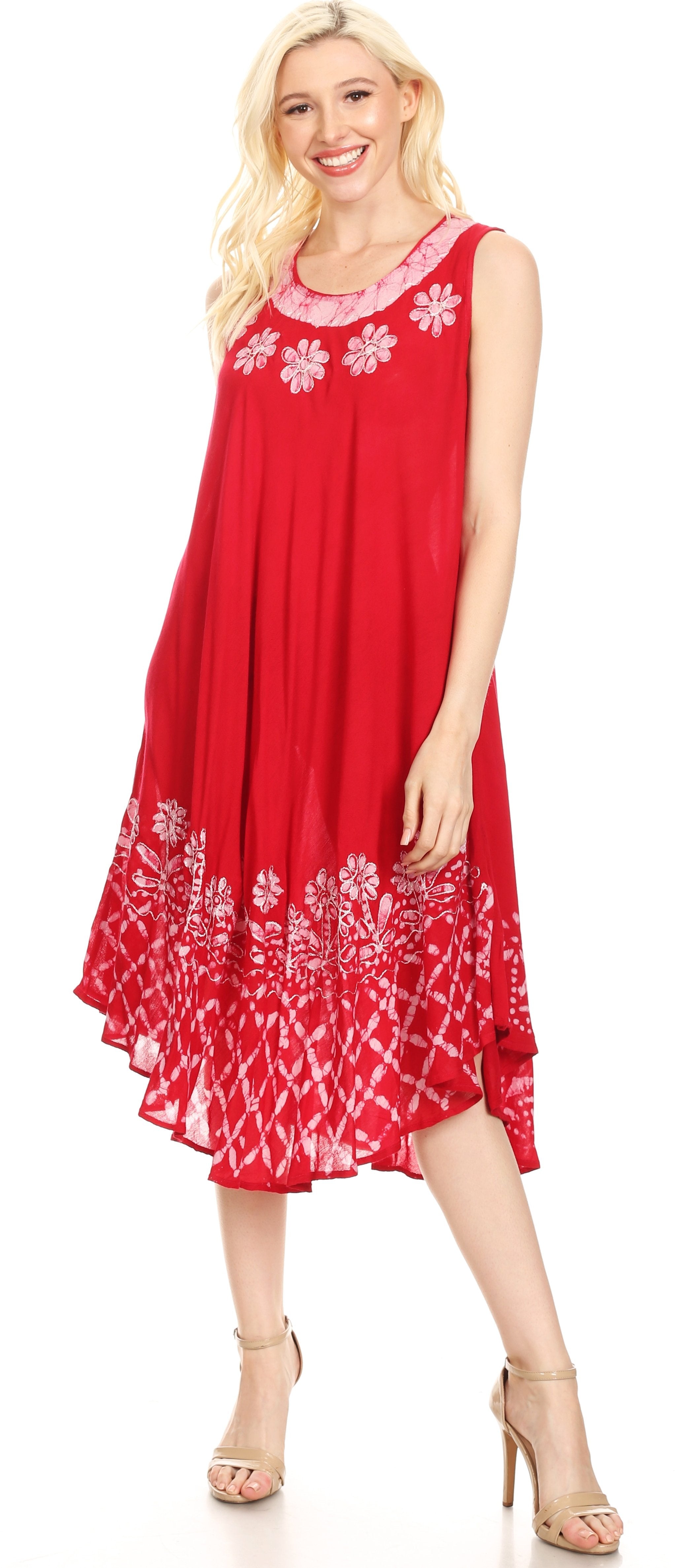 Sakkas Esme Women's Casual Midi Loose Fit Sleeveless Tank Dress Cover-up