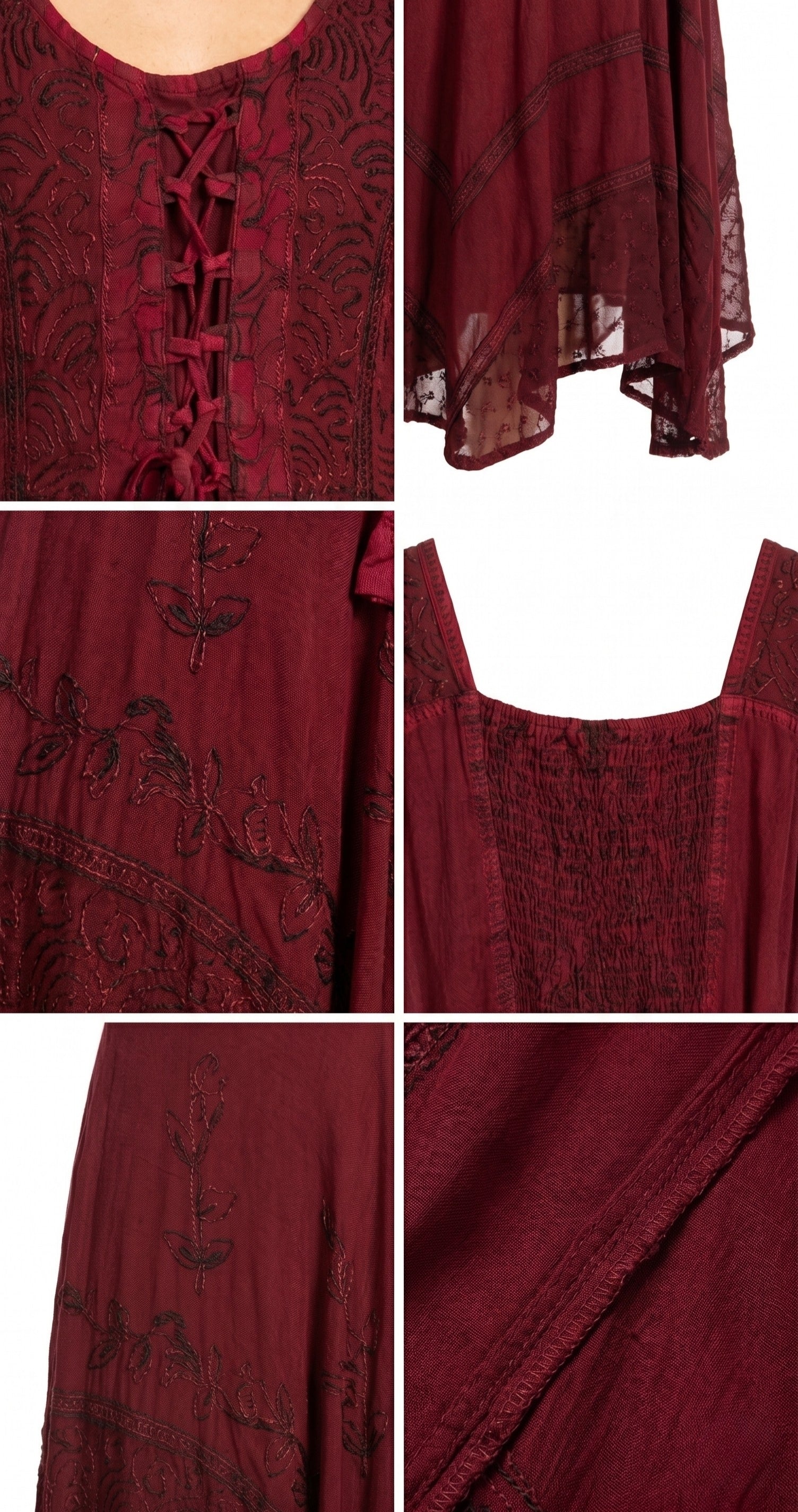 Sakkas Magdilena Stonewashed Corset Front Embroidered Dress