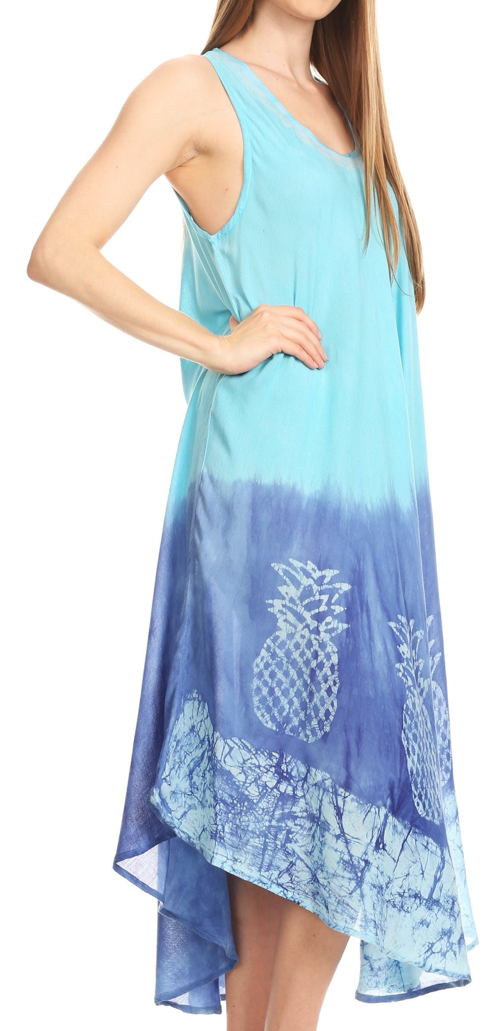 Sakkas Basira  Womens Relax Lounge Everyday Summer Long Dress Tie-dye Tropical