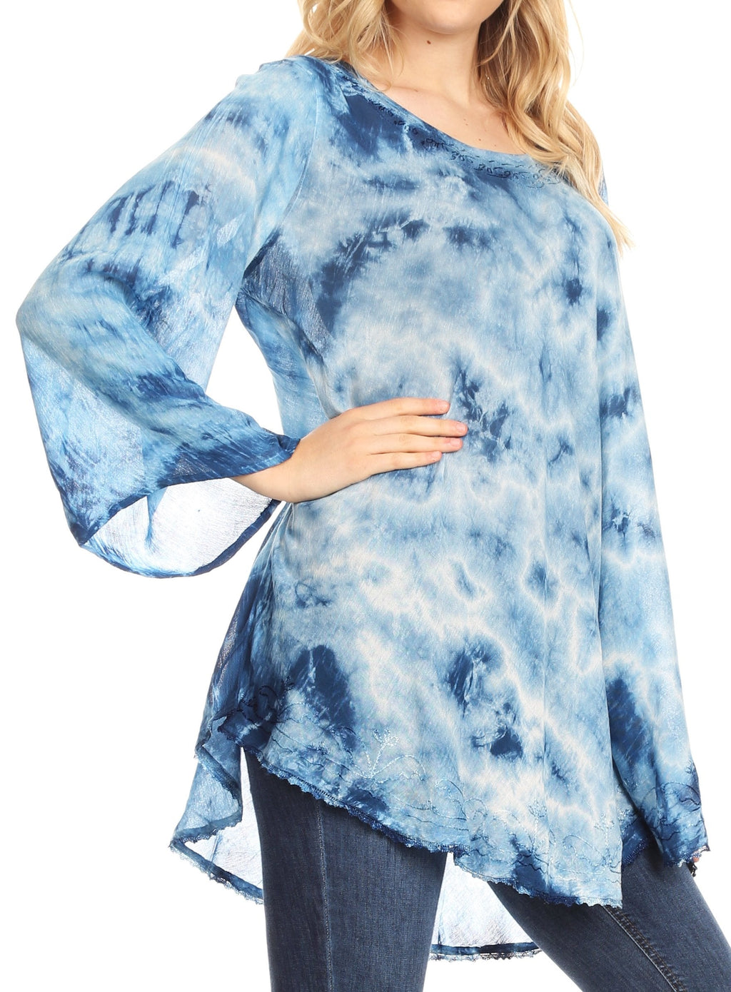 Sakkas Gilda Women's Summer Casual Short/ Long Sleeve Swing Dress Tunic Cover-up