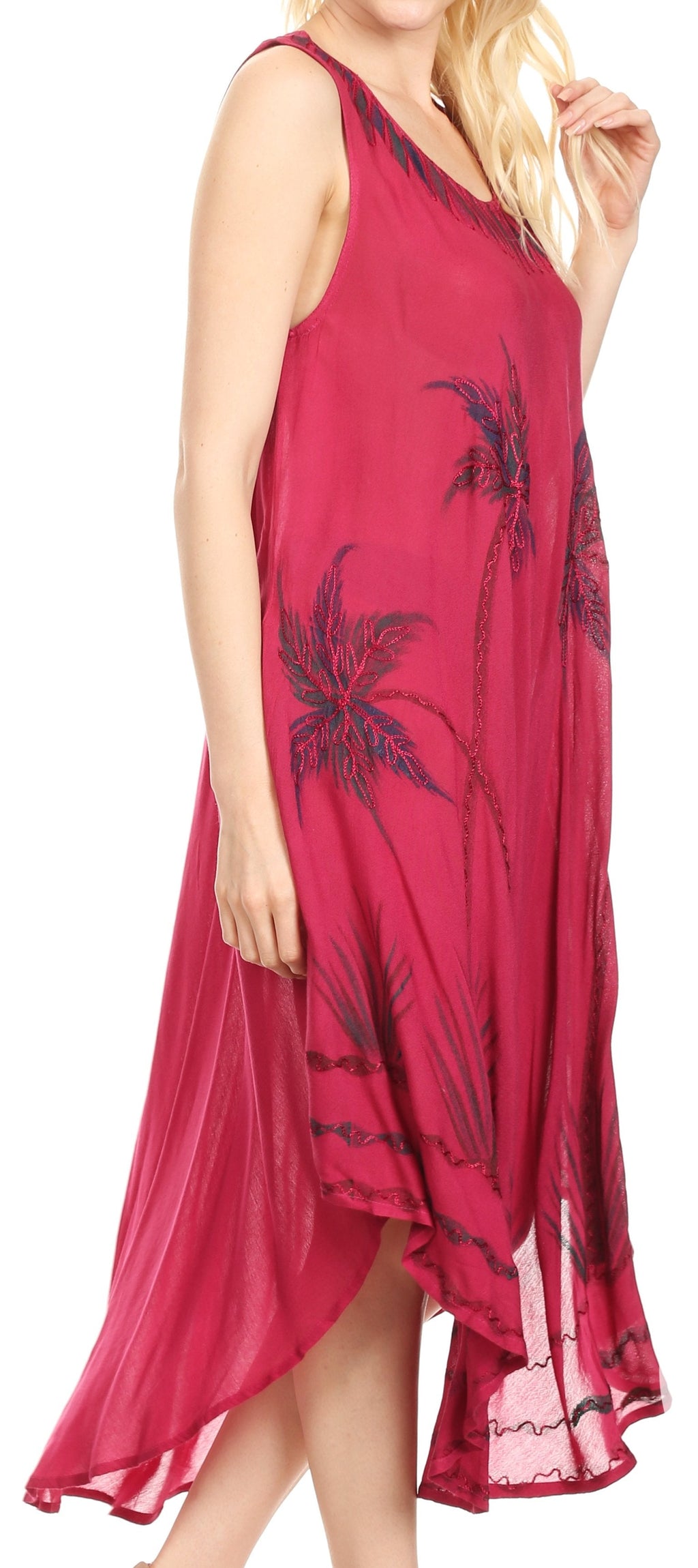 Sakkas Tia Women's Casual Summer Maxi Loose Fit Sleeveless Tank Dress Cover-up