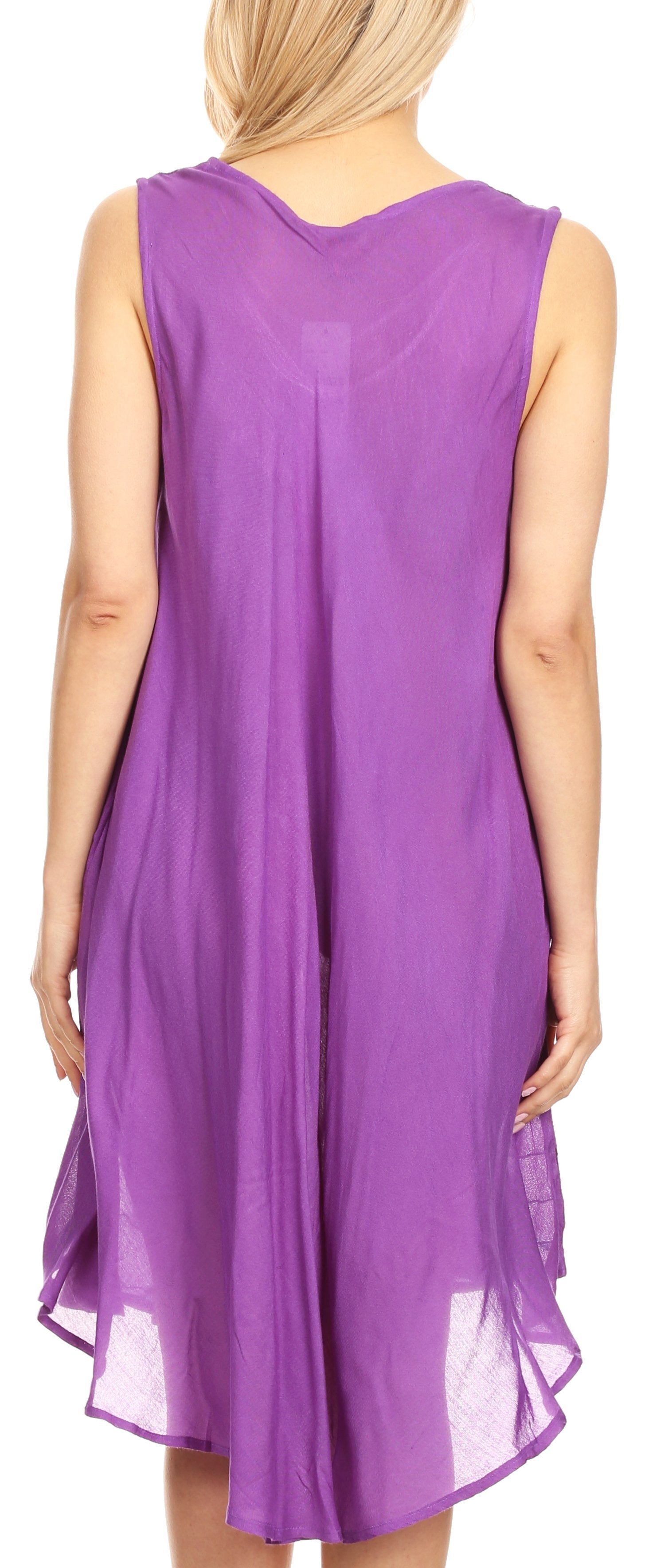 Sakkas Tina Women's Casual Summer Loose Sleeveless Tank Midi Dress Cover-up