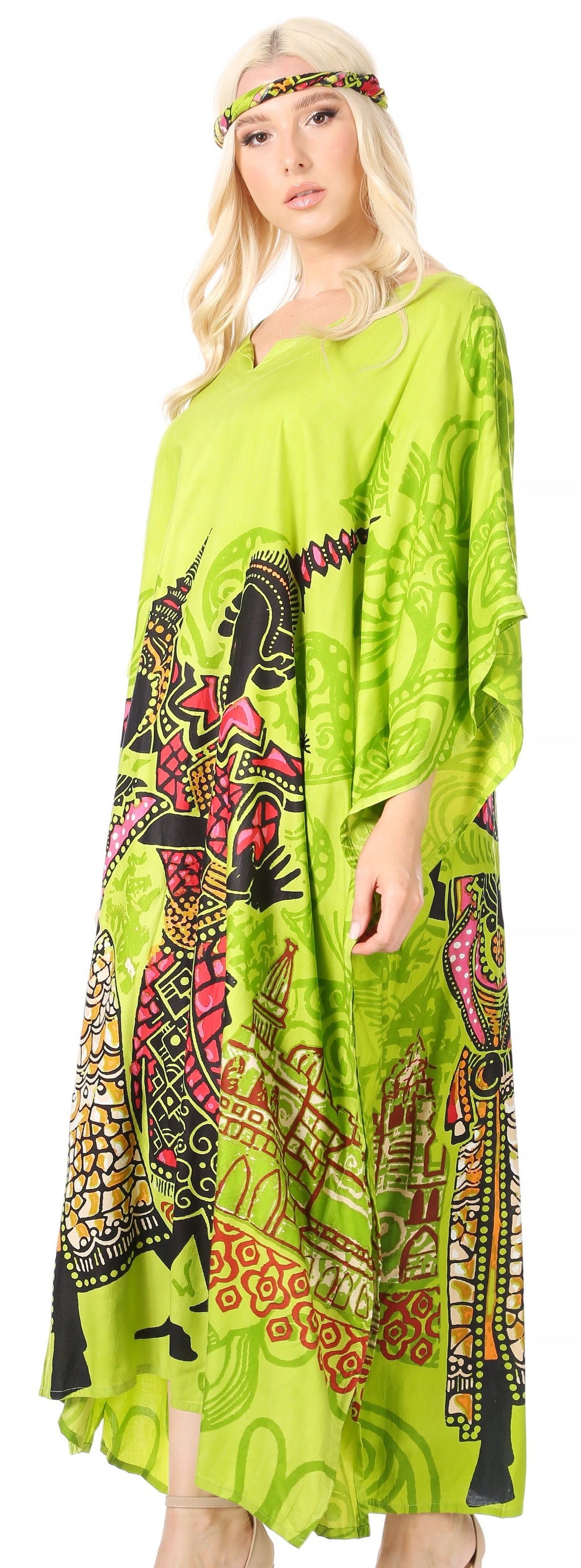 Sakkas Mera Women's Long Loose Short Sleeve Summer Casual Caftan Kaftan Dress - Buy One, Get One 50% Off