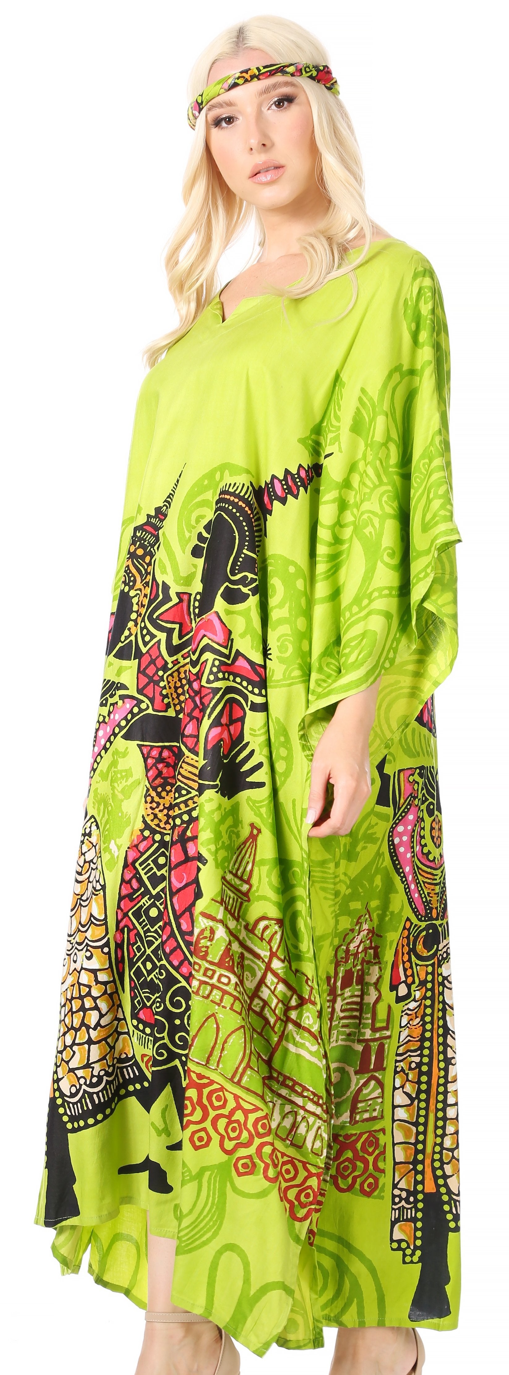 Sakkas Mera Women's Long Loose Short Sleeve Summer Casual Caftan Kaftan Dress - Buy One, Get One 50% Off