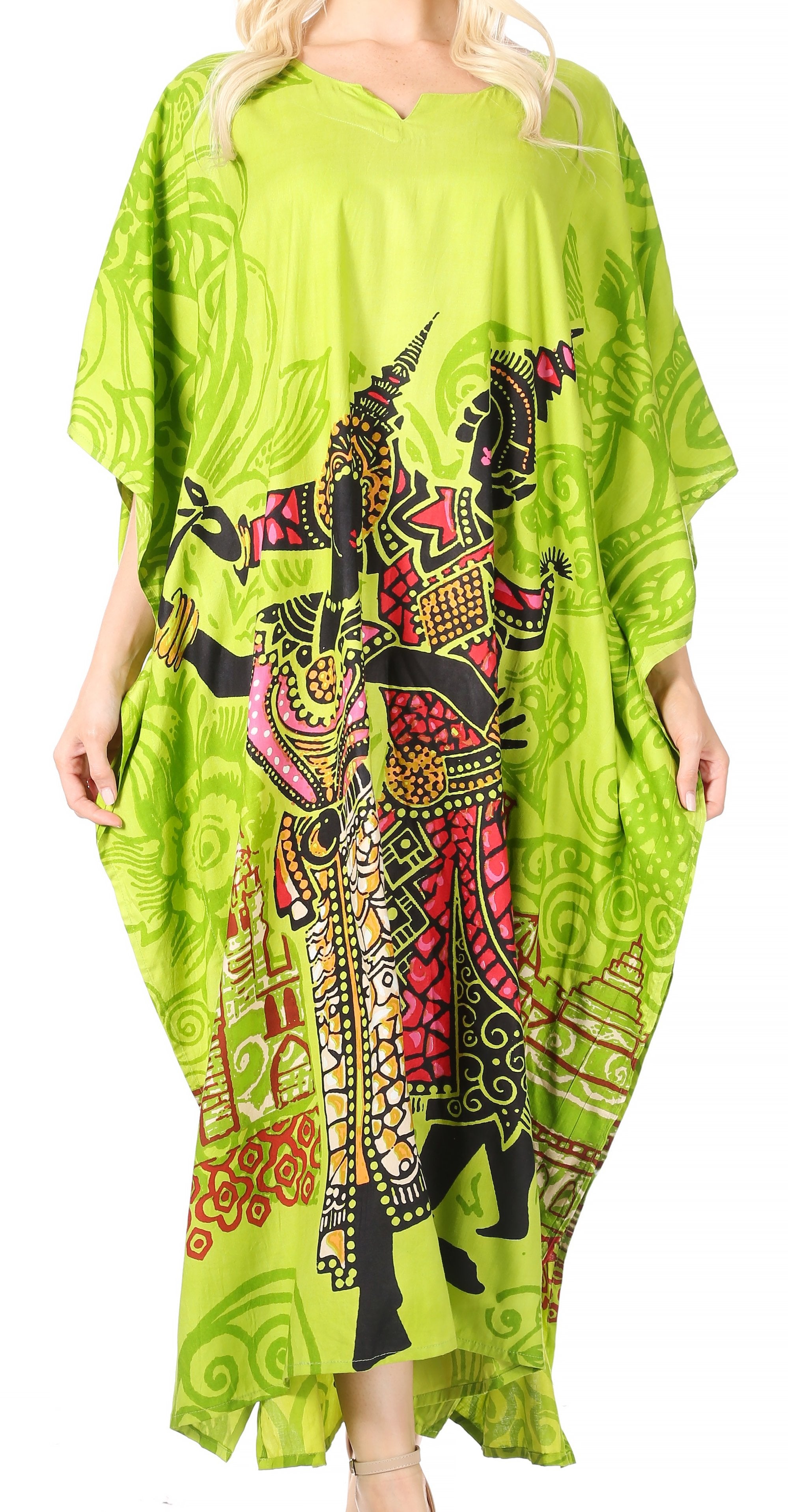 Sakkas Mera Women's Long Loose Short Sleeve Summer Casual Caftan Kaftan Dress - Buy One, Get One 50% Off