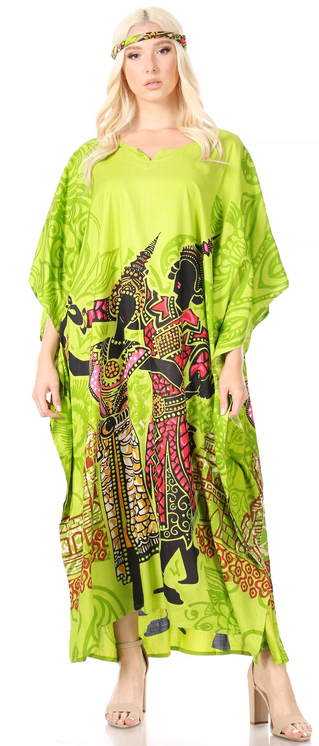 Sakkas Mera Women's Long Loose Short Sleeve Summer Casual Caftan Kaftan Dress - Buy One, Get One 50% Off