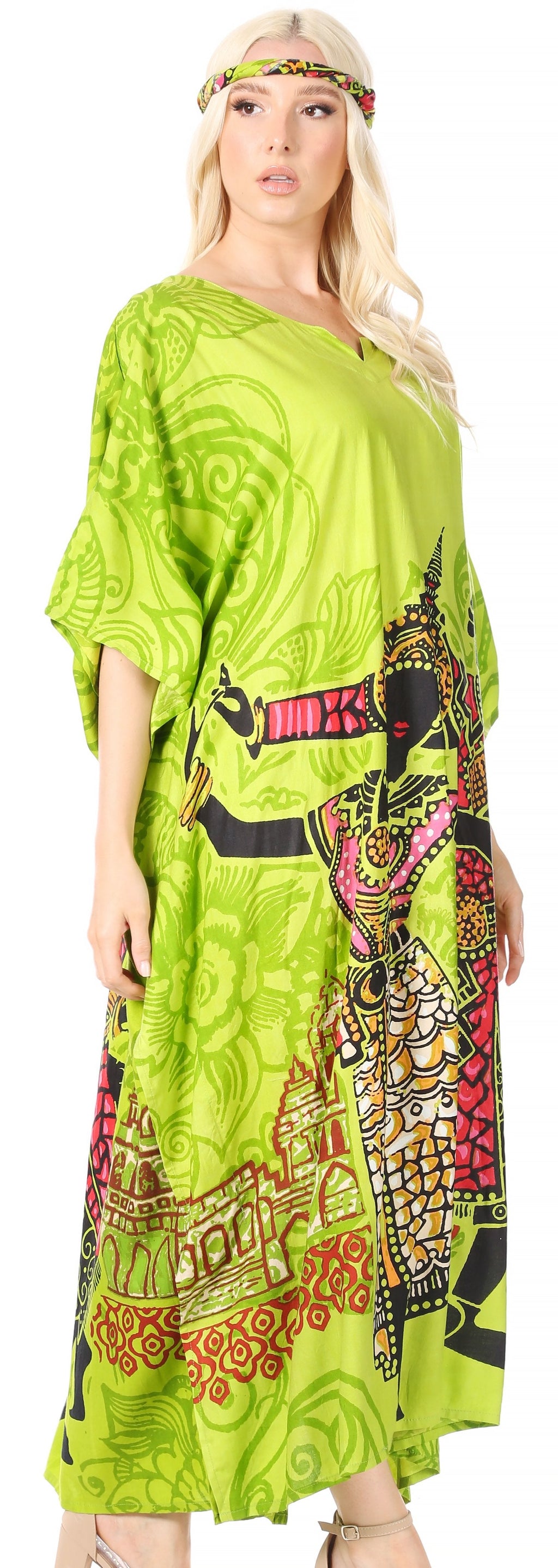 Sakkas Mera Women's Long Loose Short Sleeve Summer Casual Caftan Kaftan Dress - Buy One, Get One 50% Off