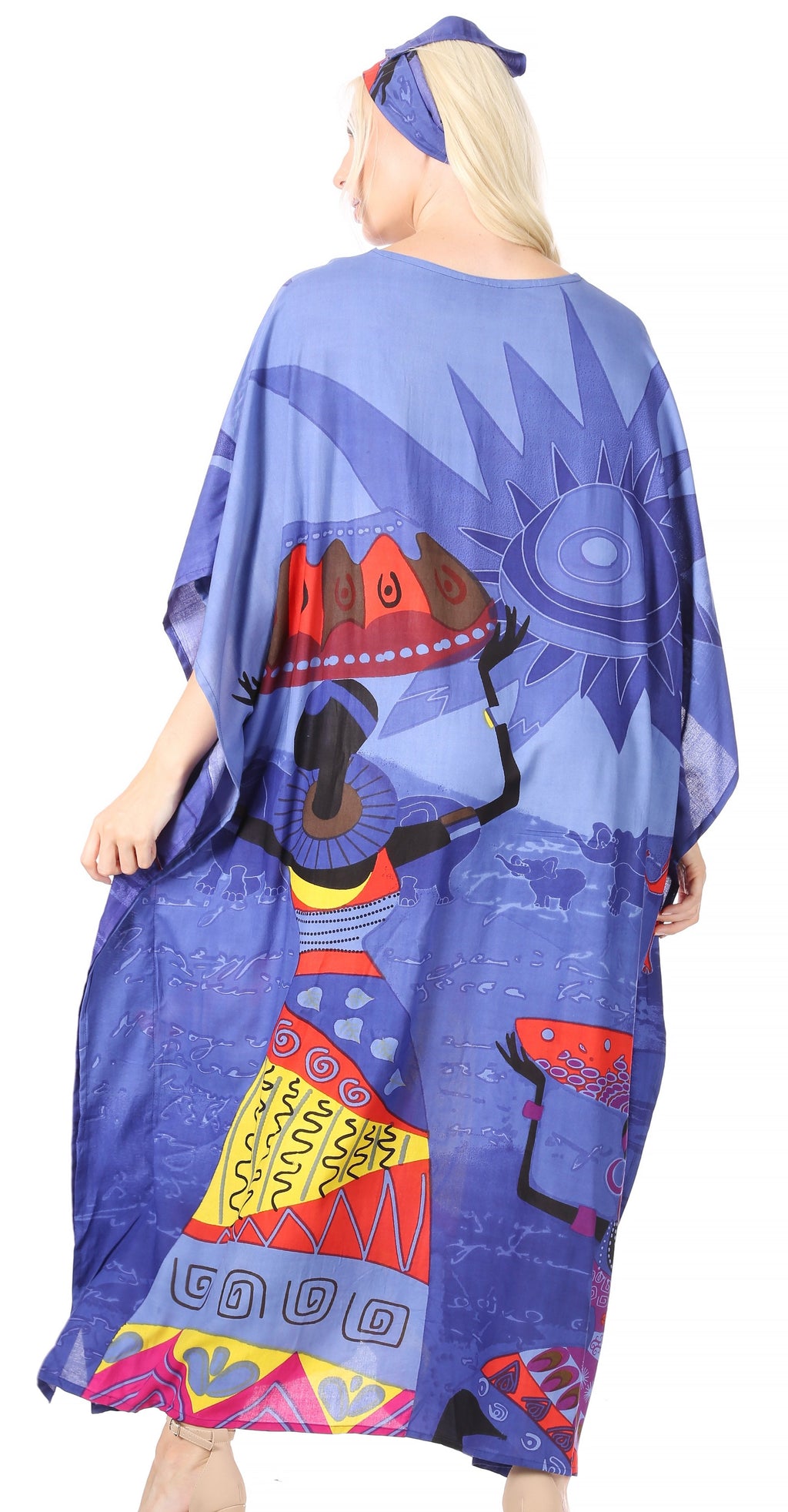 Sakkas Mera Women's Long Loose Short Sleeve Summer Casual Caftan Kaftan Dress - Buy One, Get One 50% Off