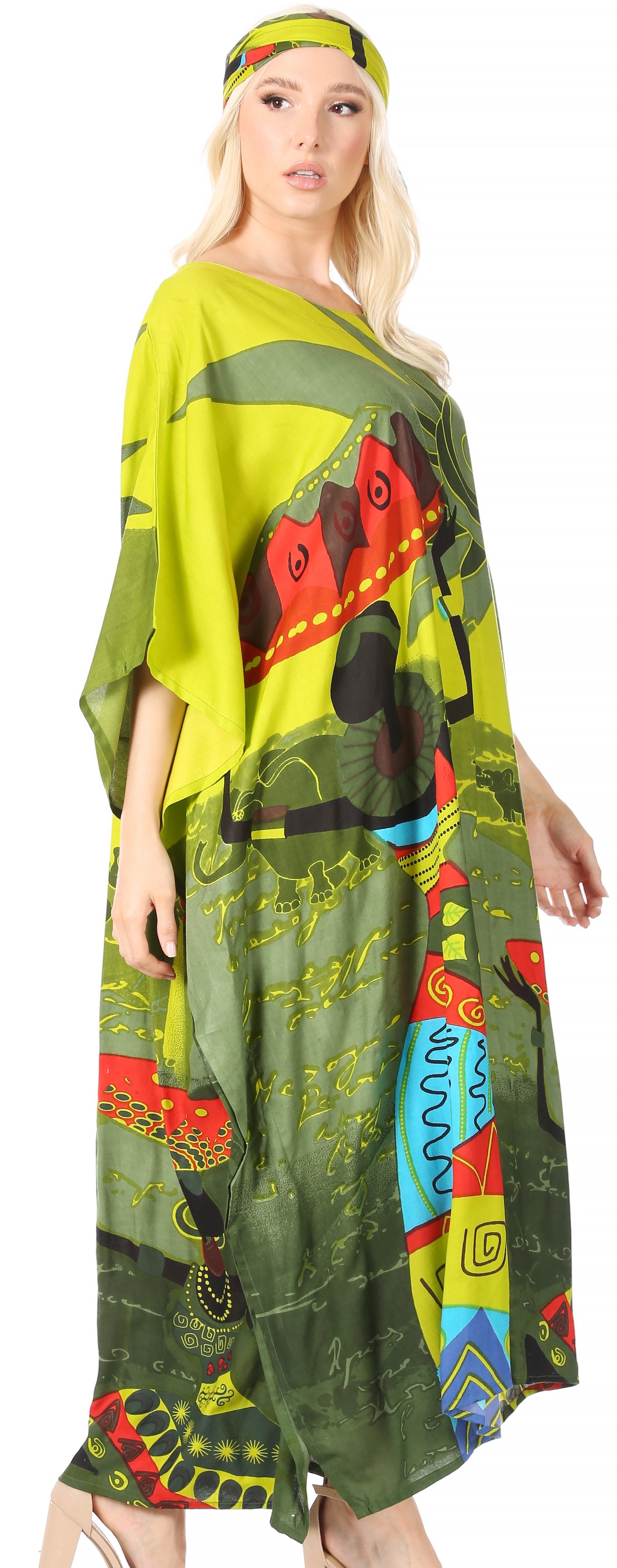 Sakkas Mera Women's Long Loose Short Sleeve Summer Casual Caftan Kaftan Dress - Buy One, Get One 50% Off