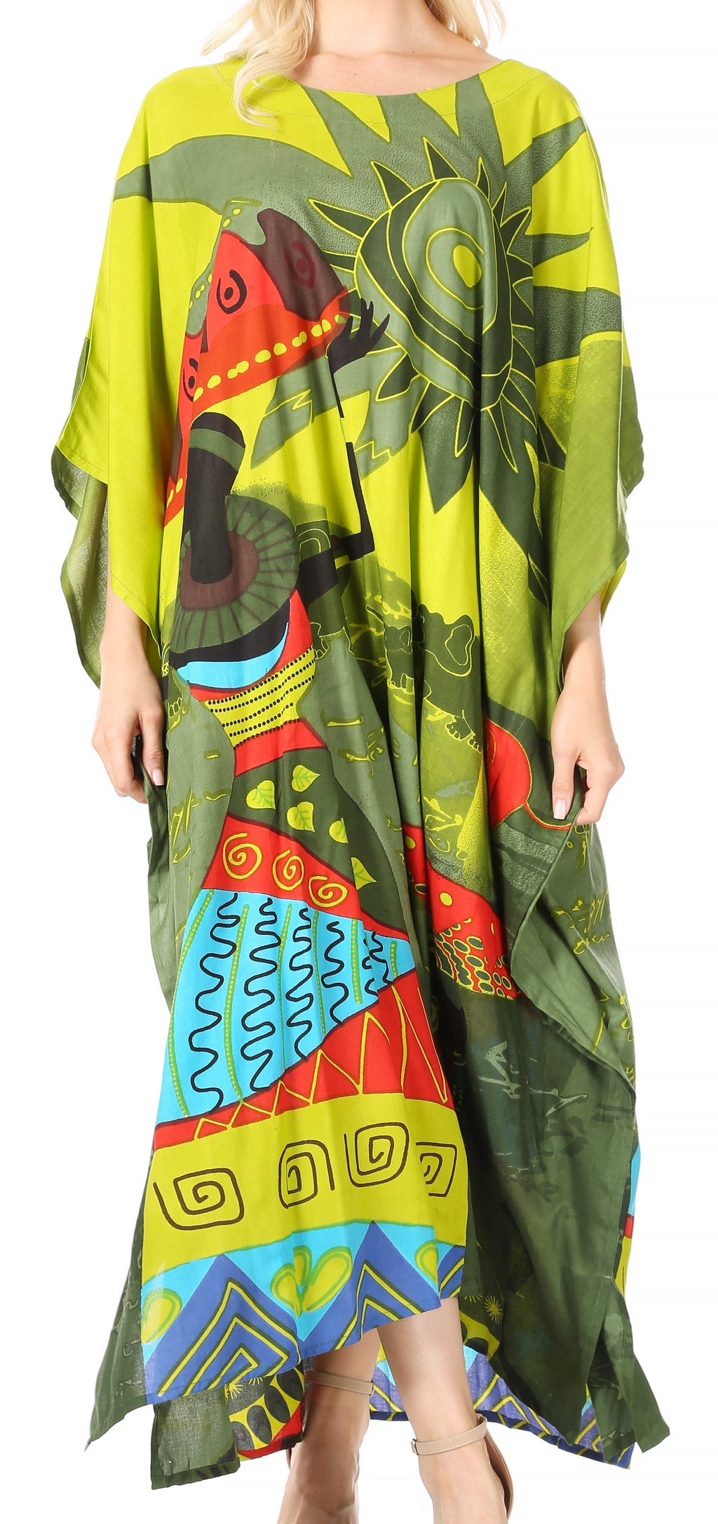 Sakkas Mera Women's Long Loose Short Sleeve Summer Casual Caftan Kaftan Dress - Buy One, Get One 50% Off