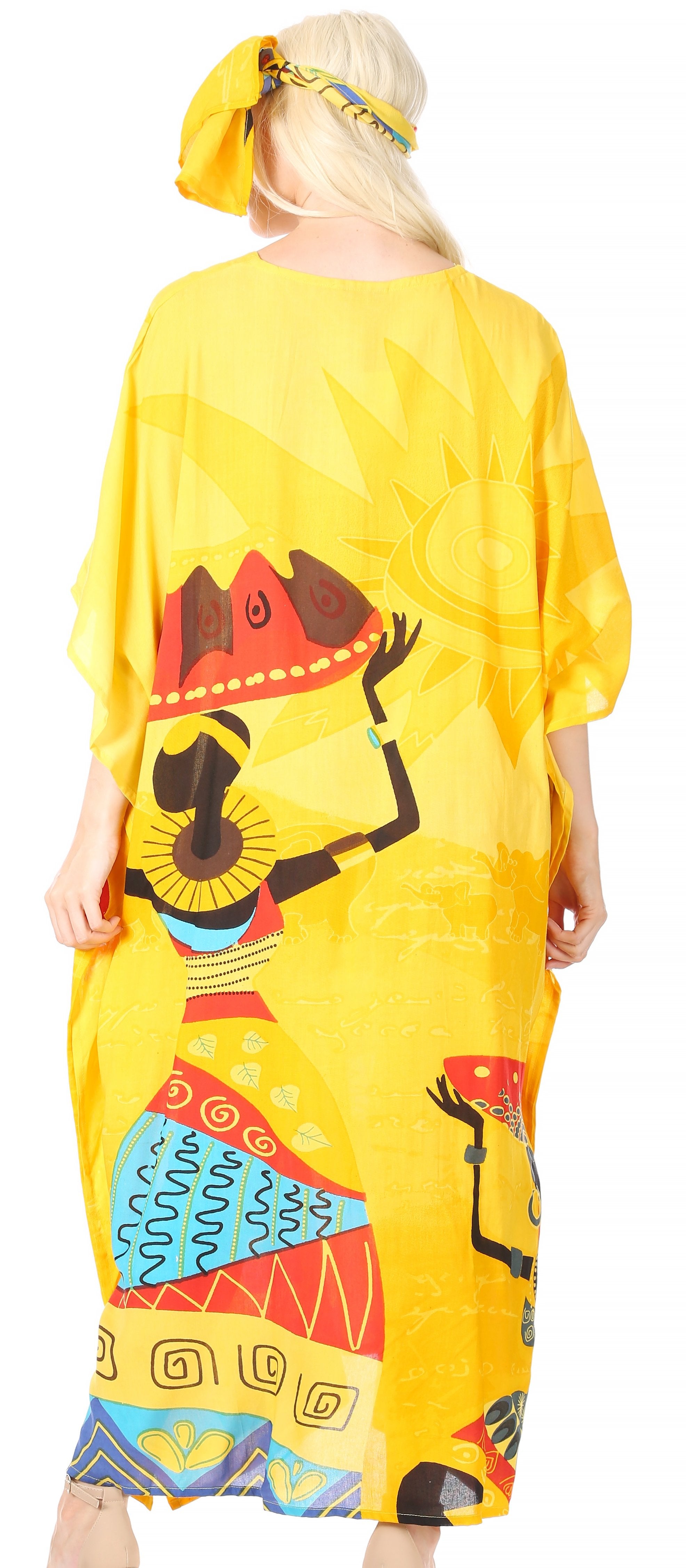 Sakkas Mera Women's Long Loose Short Sleeve Summer Casual Caftan Kaftan Dress - Buy One, Get One 50% Off