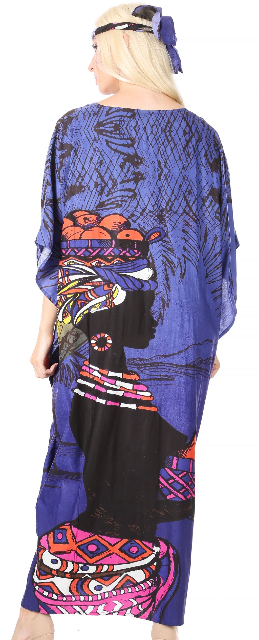 Sakkas Mera Women's Long Loose Short Sleeve Summer Casual Caftan Kaftan Dress - Buy One, Get One 50% Off