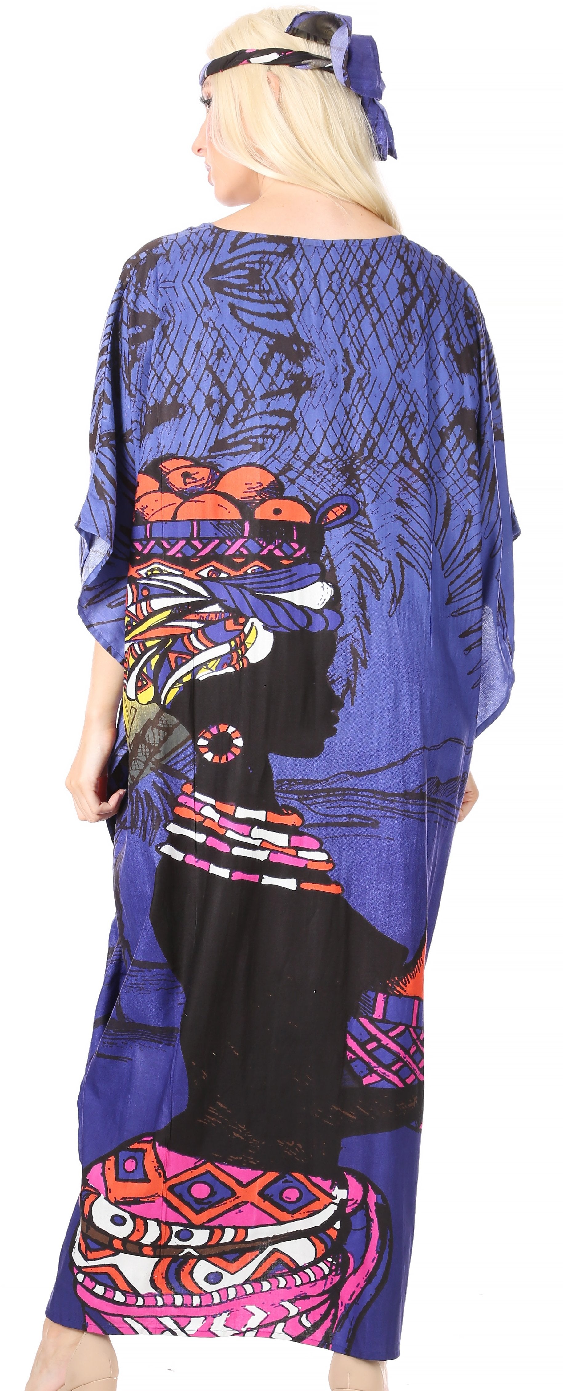 Sakkas Mera Women's Long Loose Short Sleeve Summer Casual Caftan Kaftan Dress - Buy One, Get One 50% Off