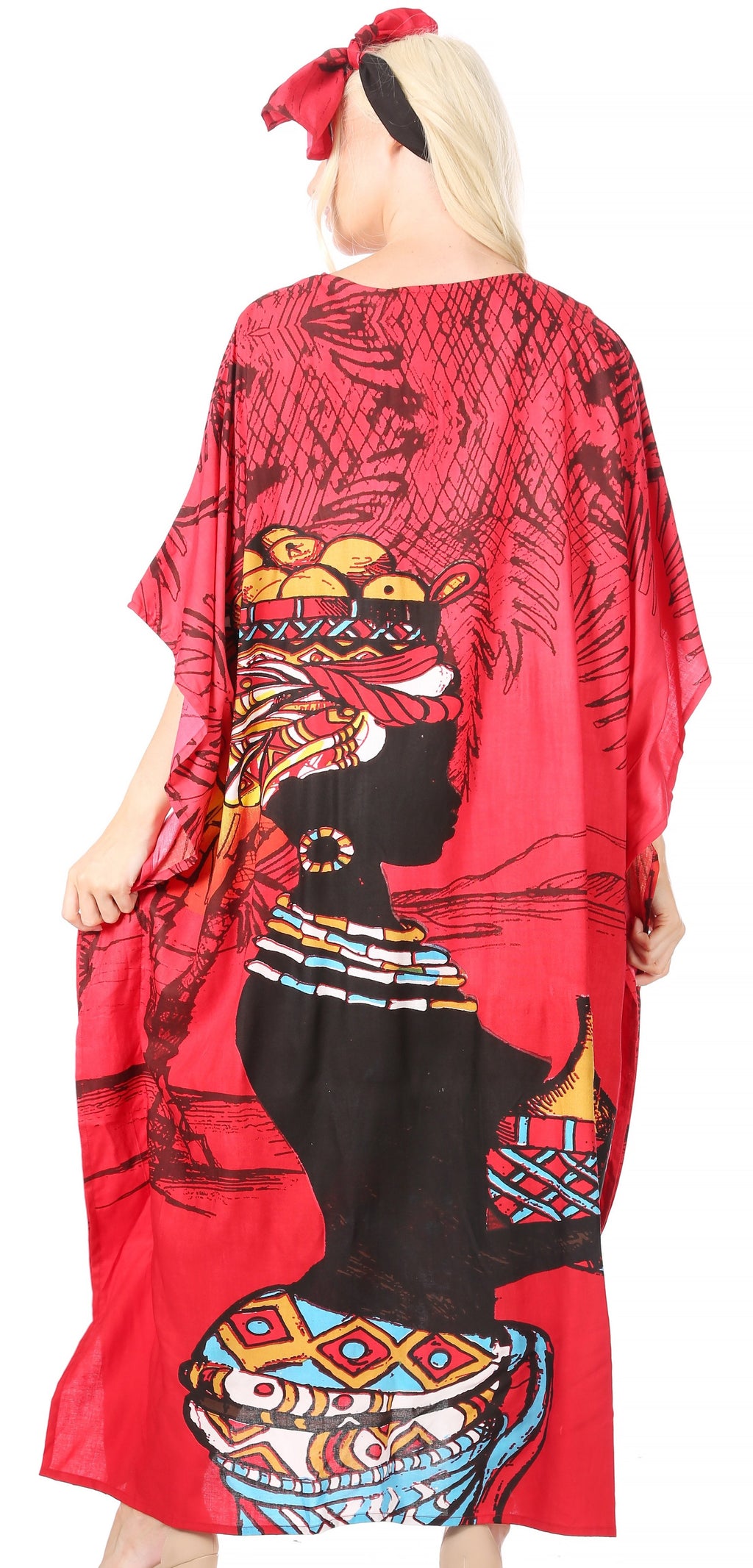 Sakkas Mera Women's Long Loose Short Sleeve Summer Casual Caftan Kaftan Dress - Buy One, Get One 50% Off