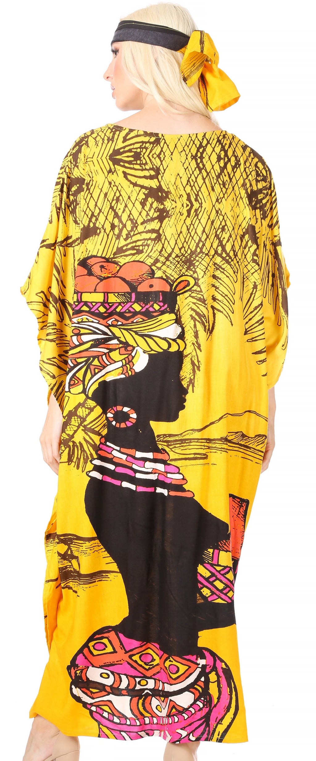 Sakkas Mera Women's Long Loose Short Sleeve Summer Casual Caftan Kaftan Dress - Buy One, Get One 50% Off