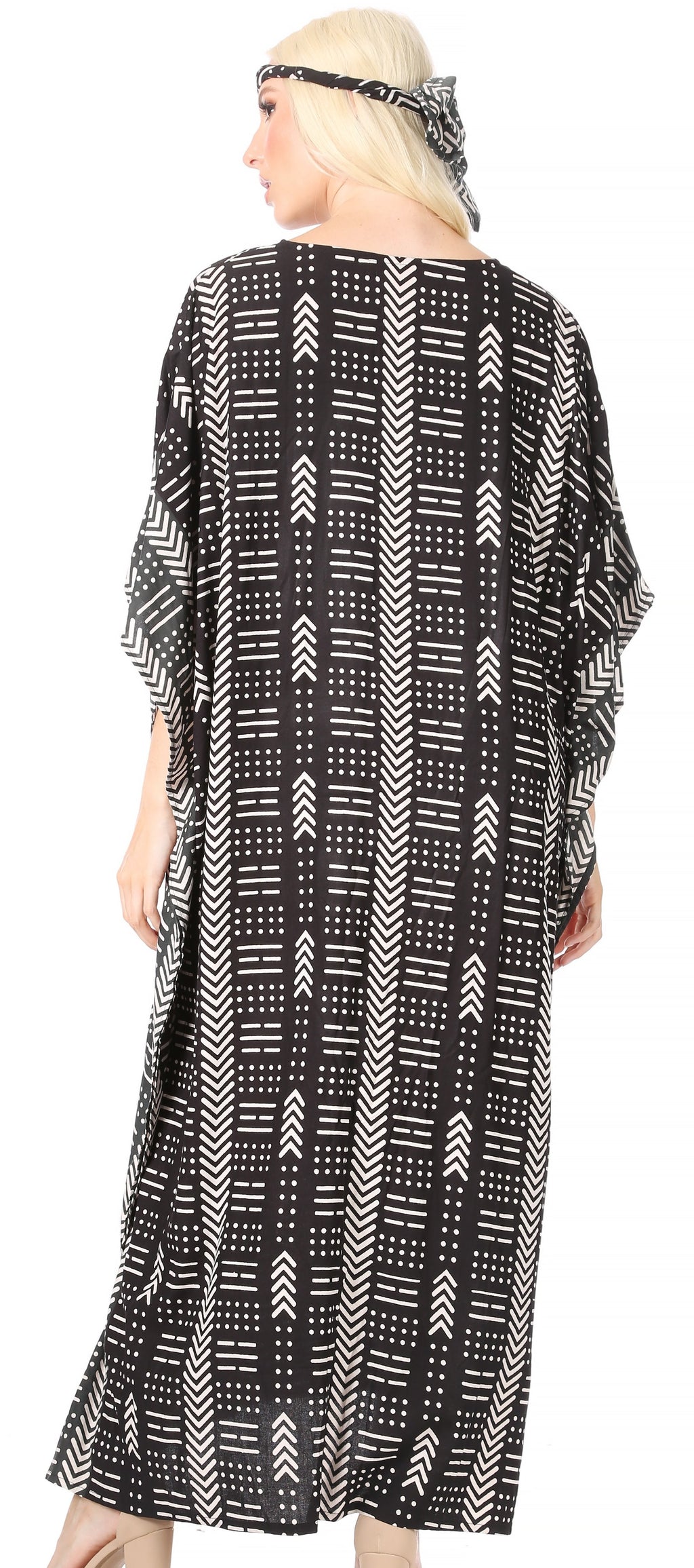 Sakkas Mera Women's Long Loose Short Sleeve Summer Casual Caftan Kaftan Dress - Buy One, Get One 50% Off