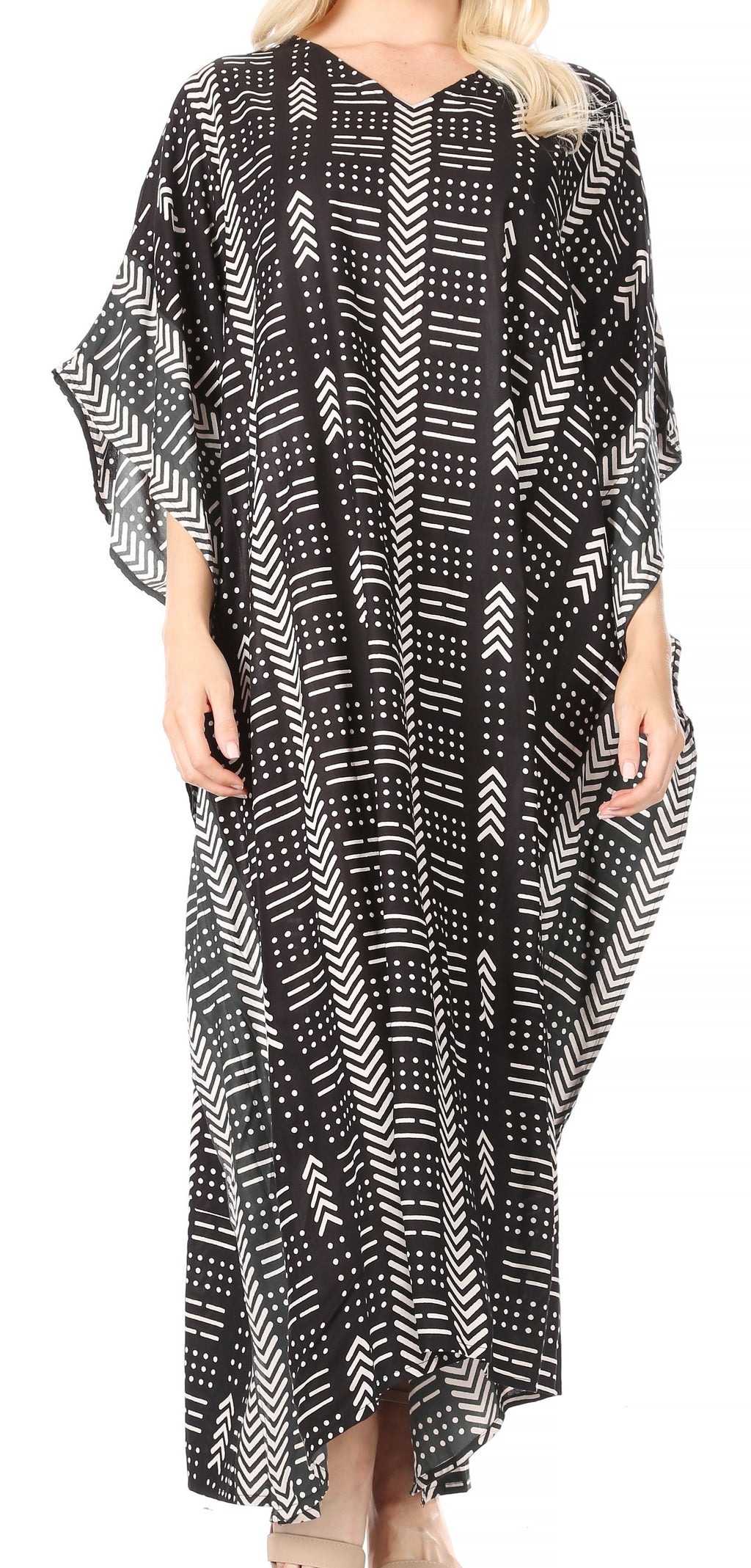 Sakkas Mera Women's Long Loose Short Sleeve Summer Casual Caftan Kaftan Dress - Buy One, Get One 50% Off