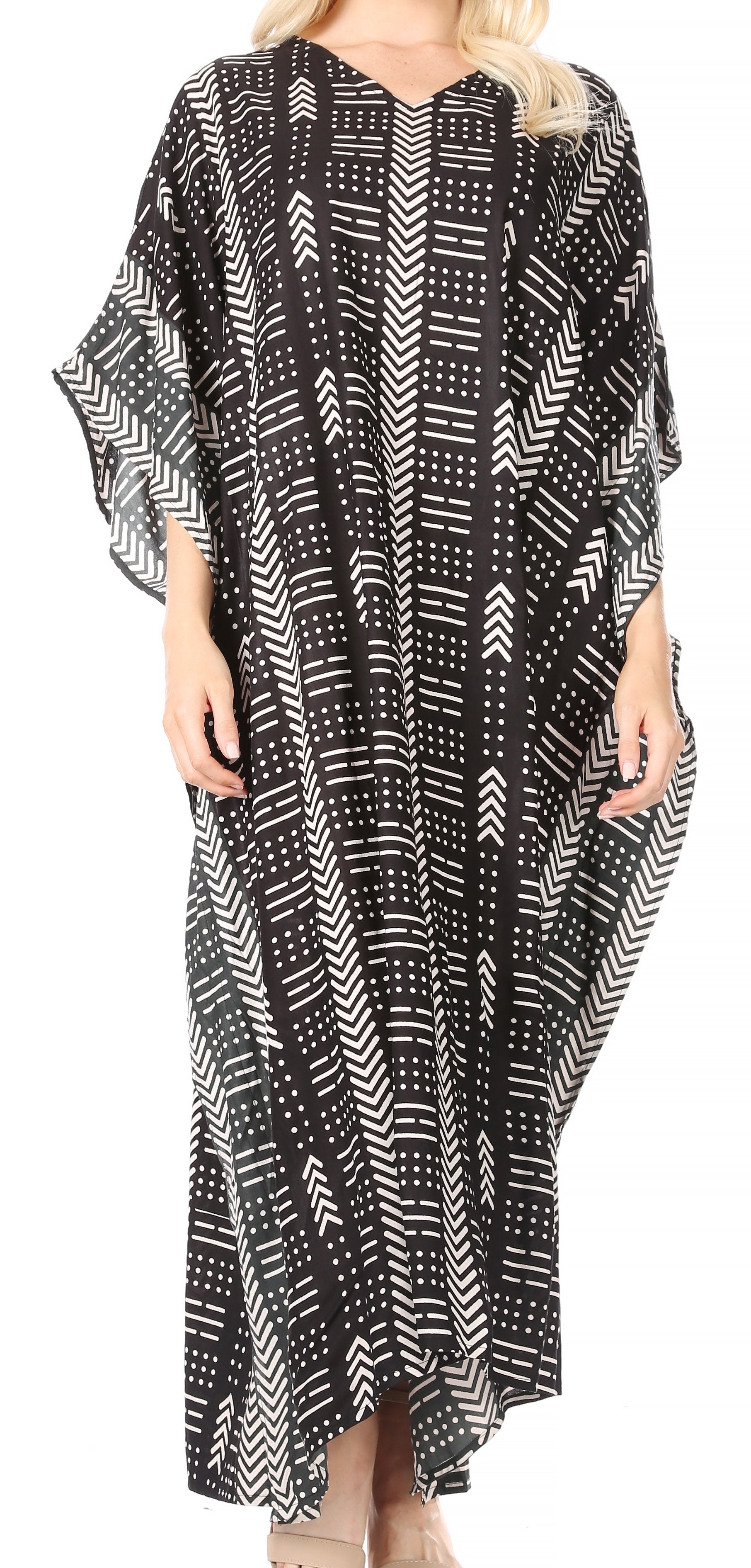 Sakkas Mera Women's Long Loose Short Sleeve Summer Casual Caftan Kaftan Dress - Buy One, Get One 50% Off