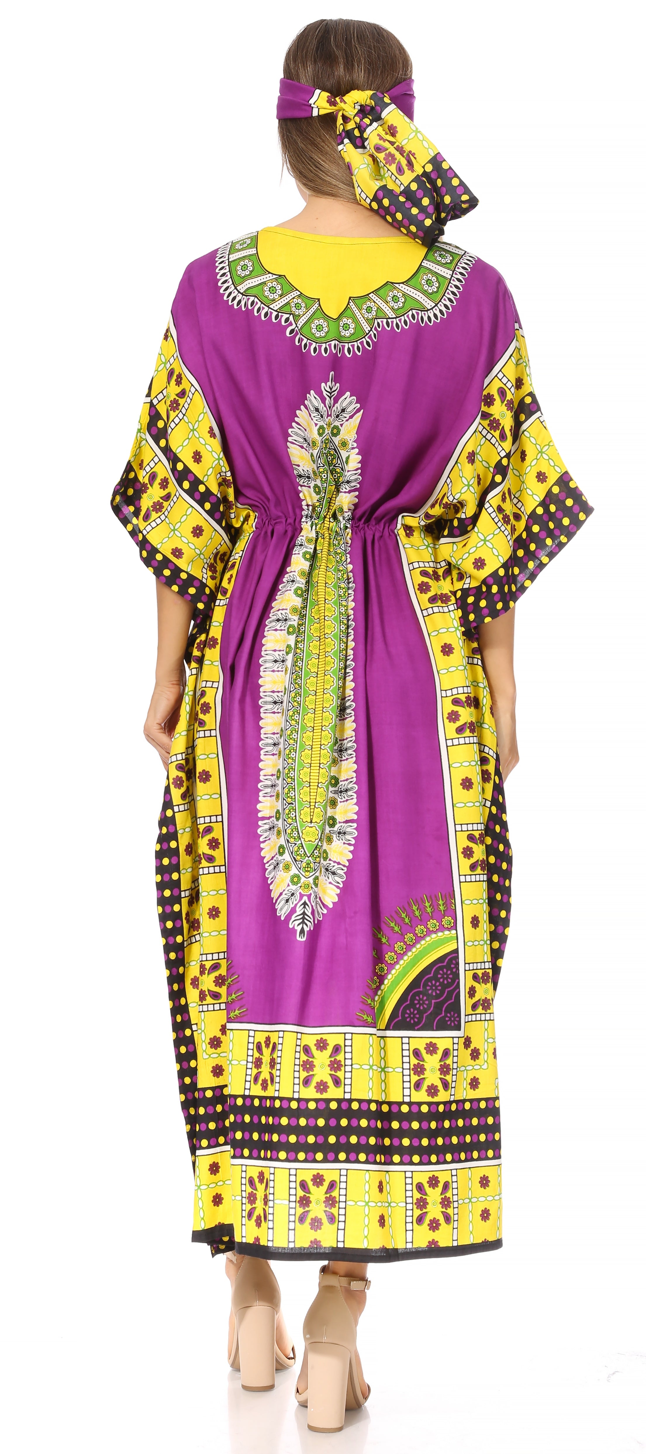 Sakkas Mera Women's Long Loose Short Sleeve Summer Casual Caftan Kaftan Dress - Buy One, Get One 50% Off