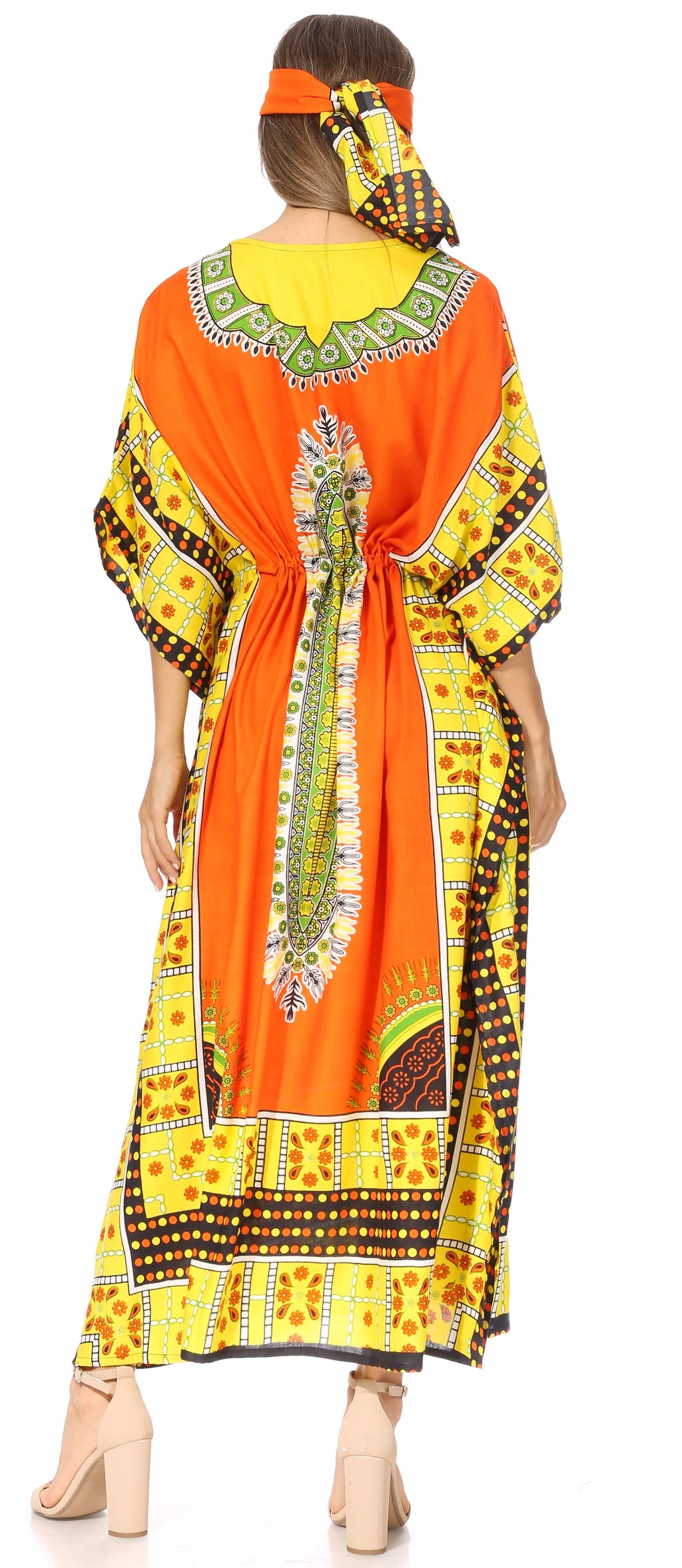 Sakkas Mera Women's Long Loose Short Sleeve Summer Casual Caftan Kaftan Dress - Buy One, Get One 50% Off