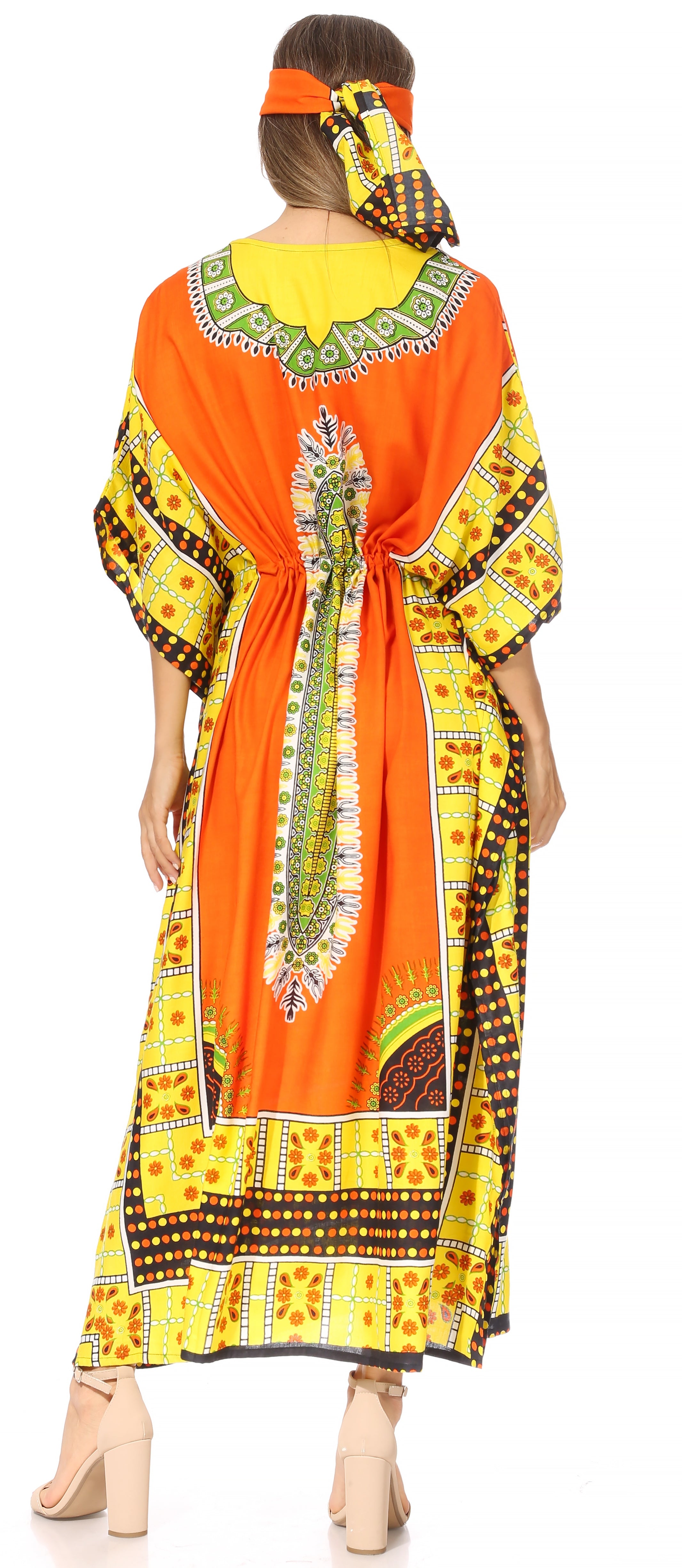 Sakkas Mera Women's Long Loose Short Sleeve Summer Casual Caftan Kaftan Dress - Buy One, Get One 50% Off