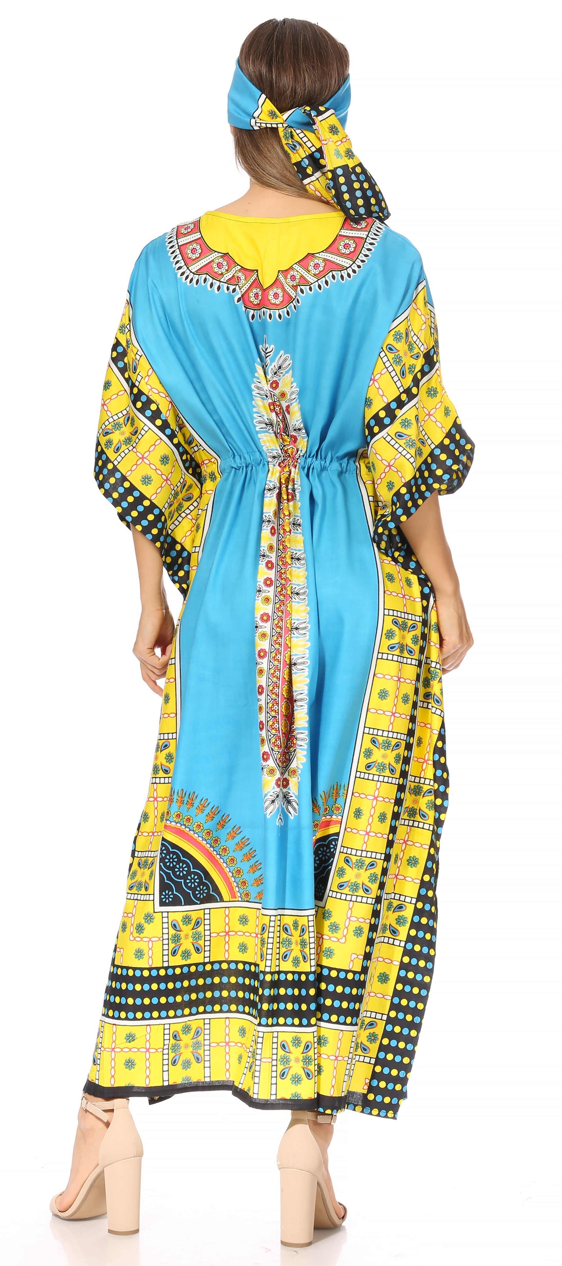 Sakkas Mera Women's Long Loose Short Sleeve Summer Casual Caftan Kaftan Dress - Buy One, Get One 50% Off