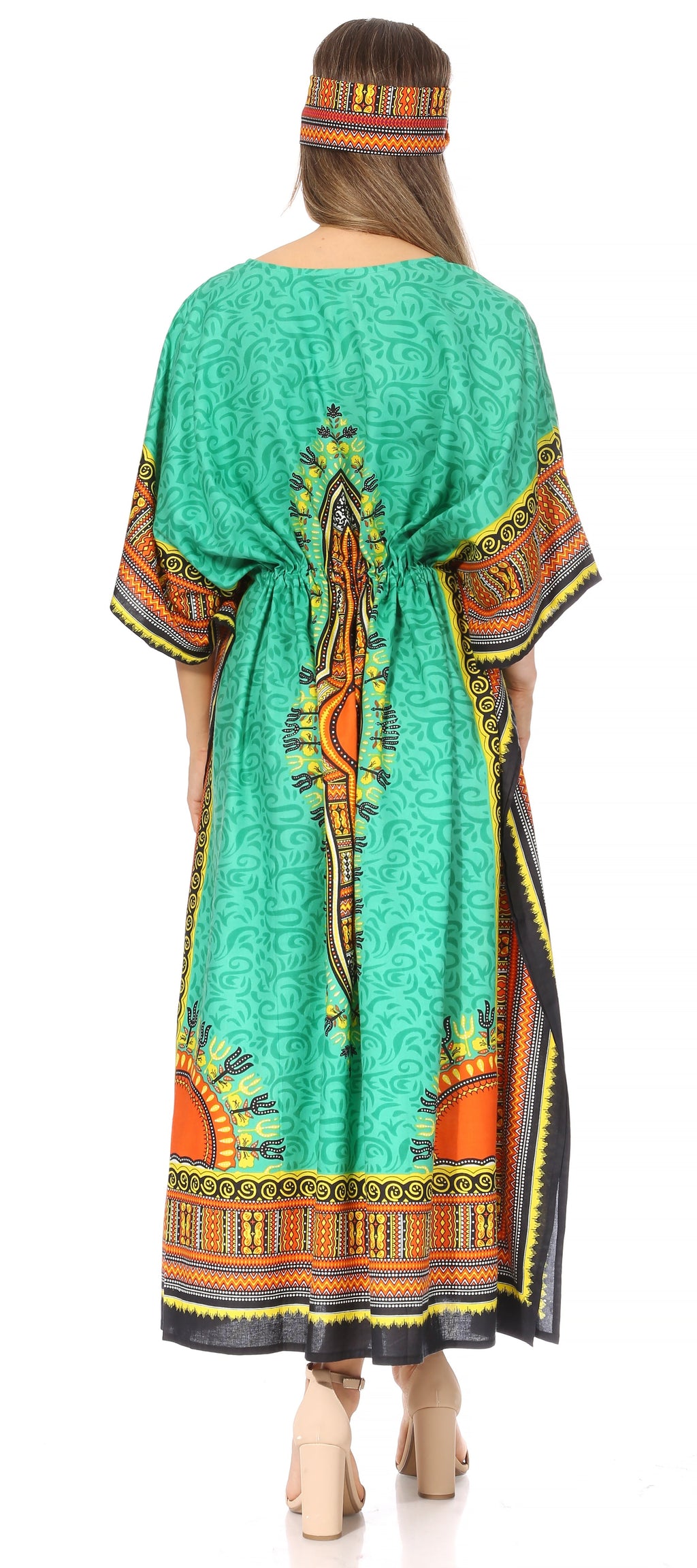 Sakkas Mera Women's Long Loose Short Sleeve Summer Casual Caftan Kaftan Dress - Buy One, Get One 50% Off