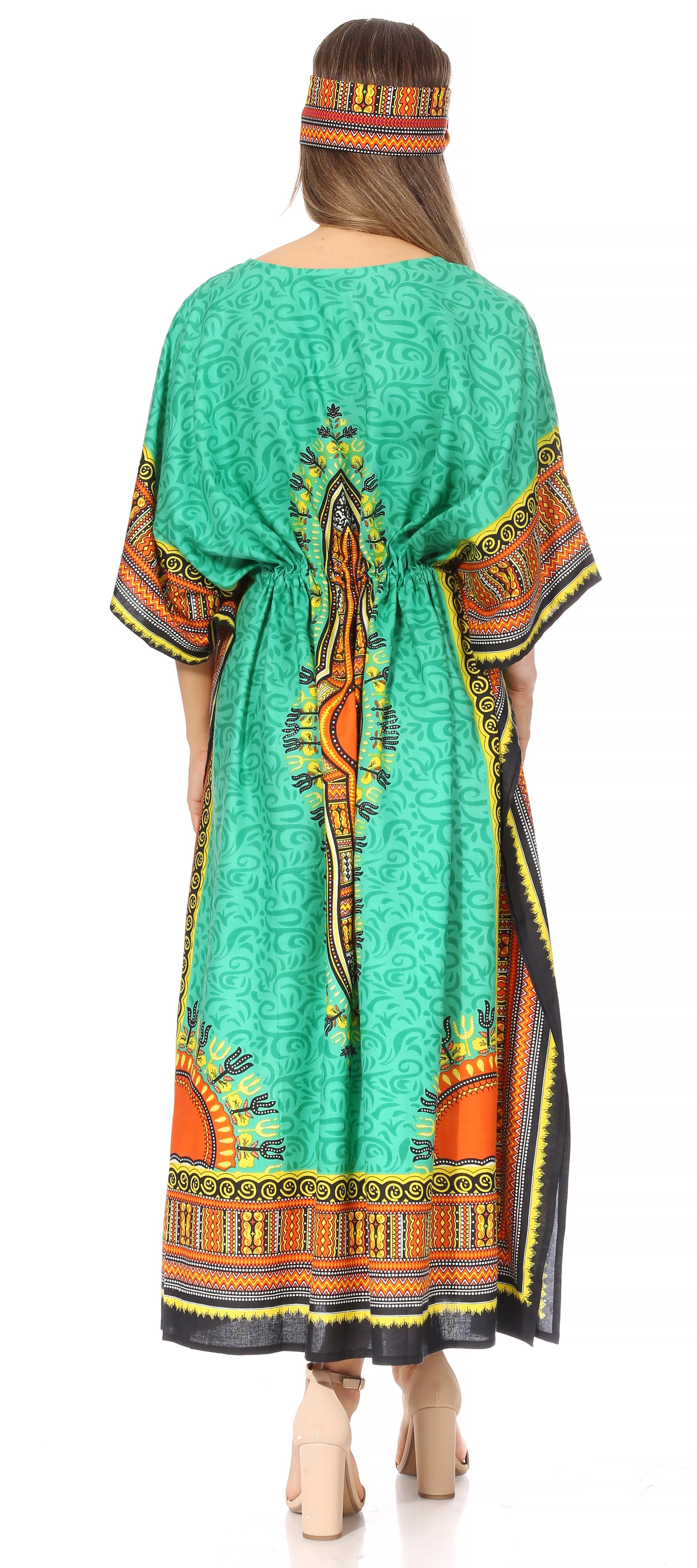 Sakkas Mera Women's Long Loose Short Sleeve Summer Casual Caftan Kaftan Dress - Buy One, Get One 50% Off