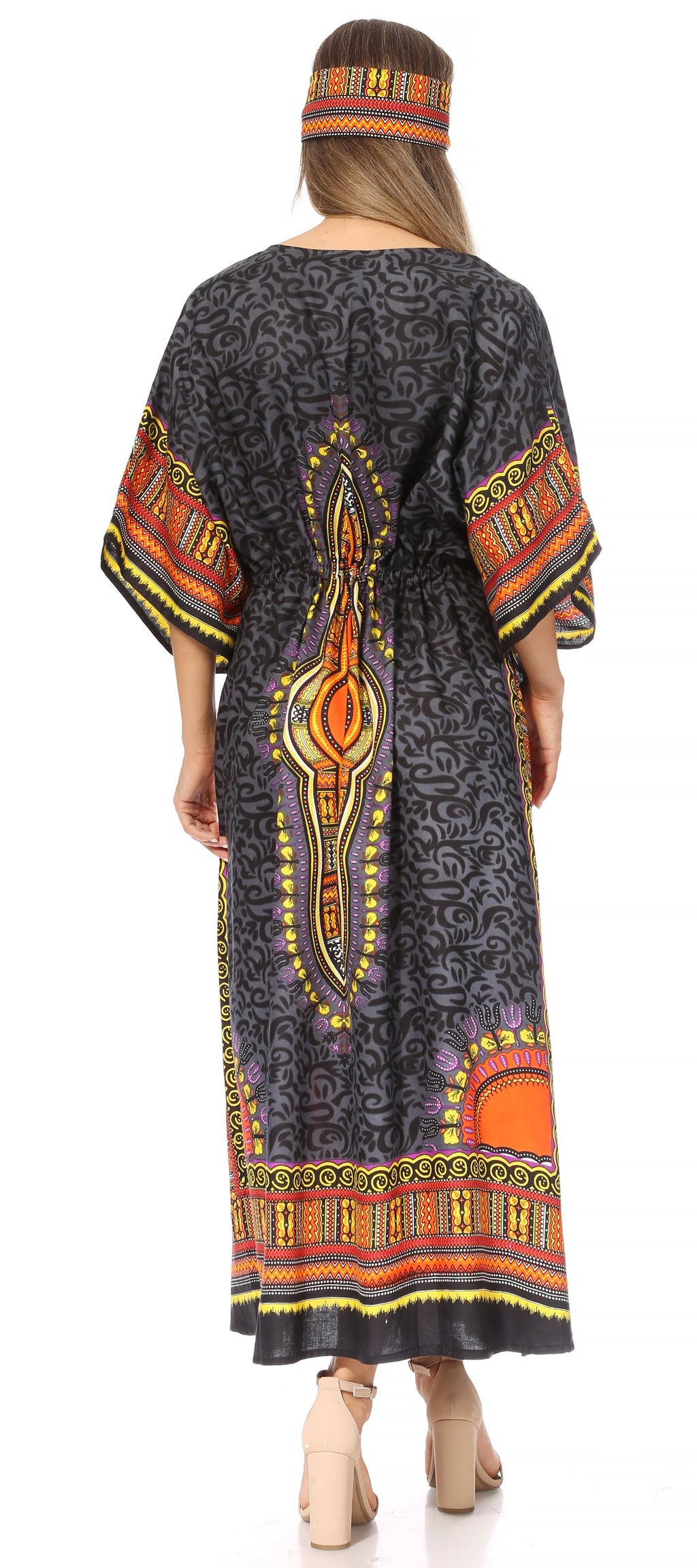 Sakkas Mera Women's Long Loose Short Sleeve Summer Casual Caftan Kaftan Dress - Buy One, Get One 50% Off