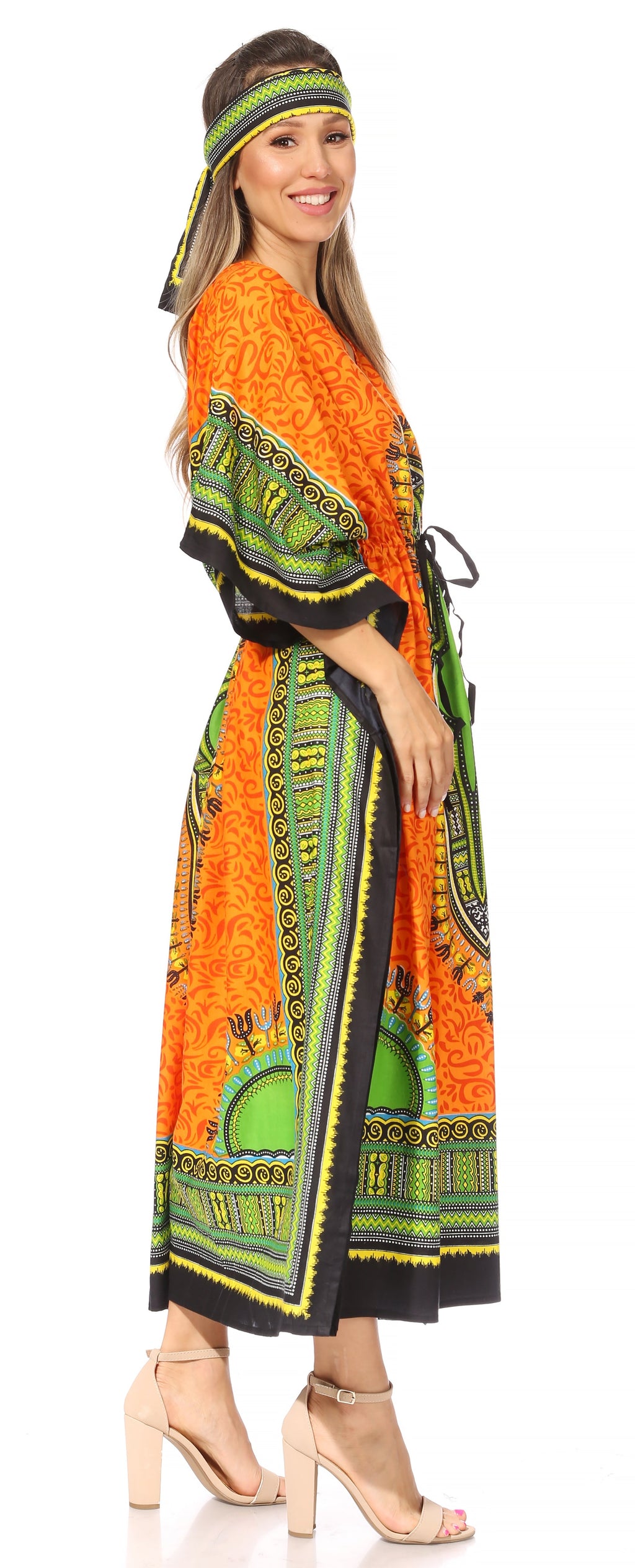 Sakkas Mera Women's Long Loose Short Sleeve Summer Casual Caftan Kaftan Dress - Buy One, Get One 50% Off