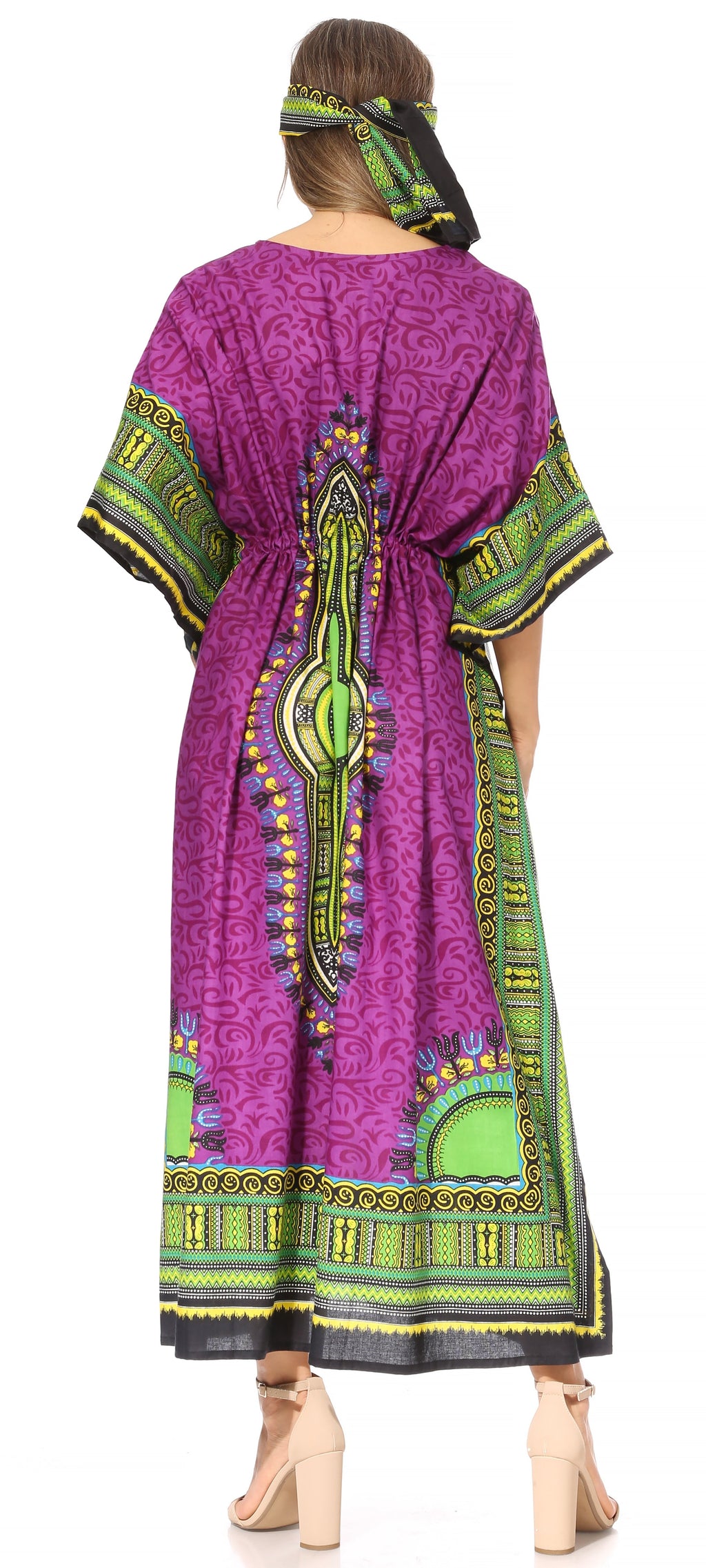 Sakkas Mera Women's Long Loose Short Sleeve Summer Casual Caftan Kaftan Dress - Buy One, Get One 50% Off