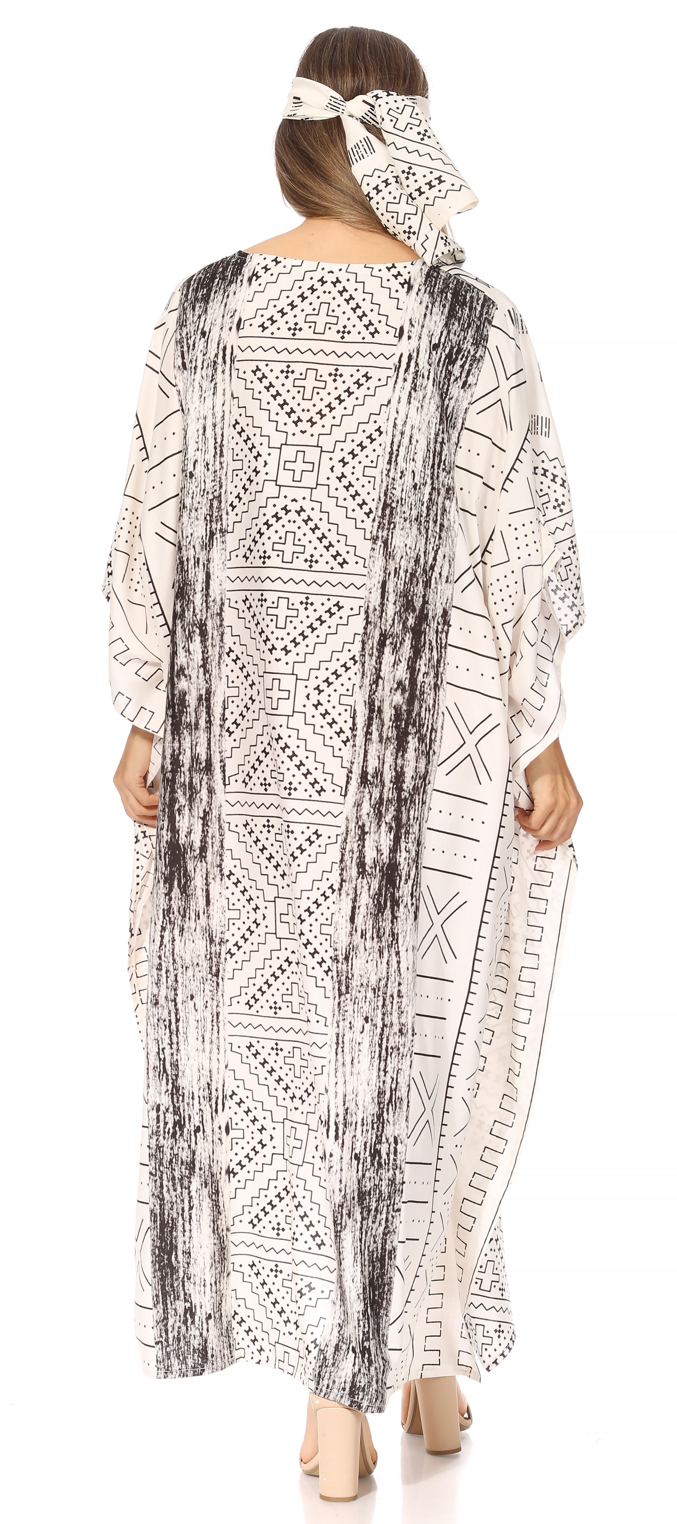 Sakkas Mera Women's Long Loose Short Sleeve Summer Casual Caftan Kaftan Dress - Buy One, Get One 50% Off