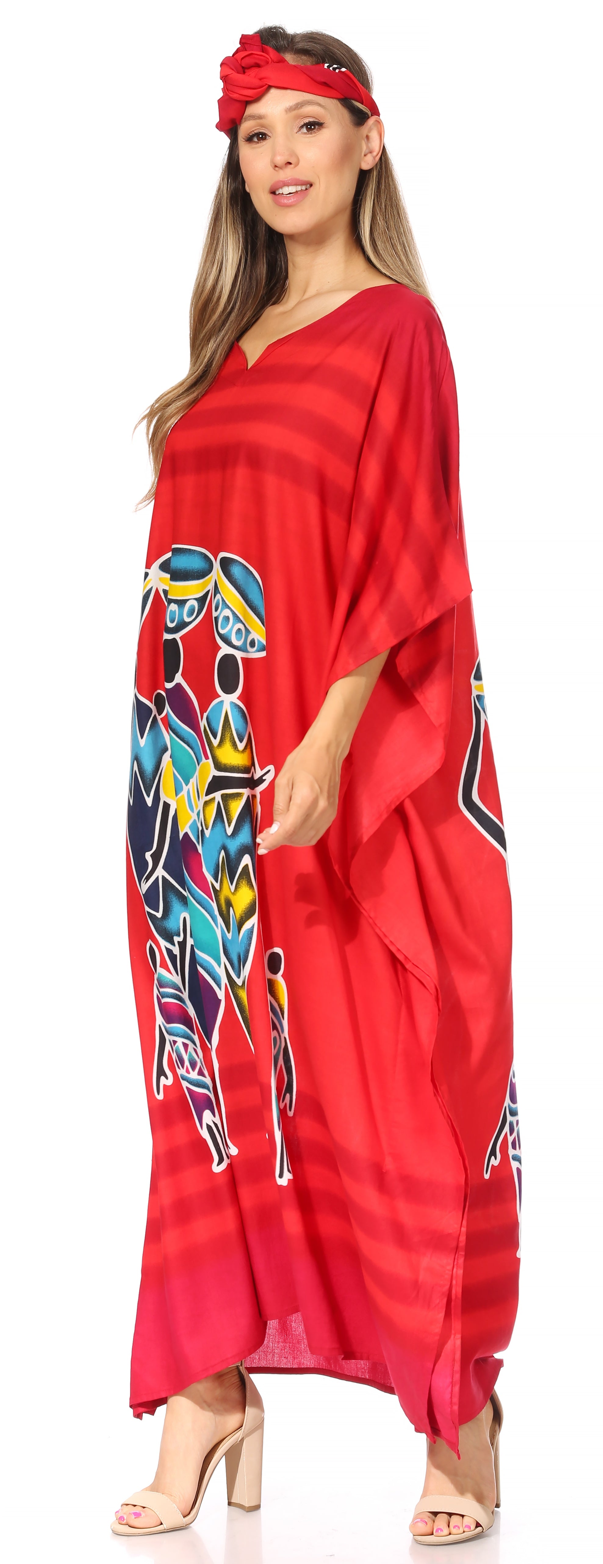 Sakkas Mera Women's Long Loose Short Sleeve Summer Casual Caftan Kaftan Dress - Buy One, Get One 50% Off