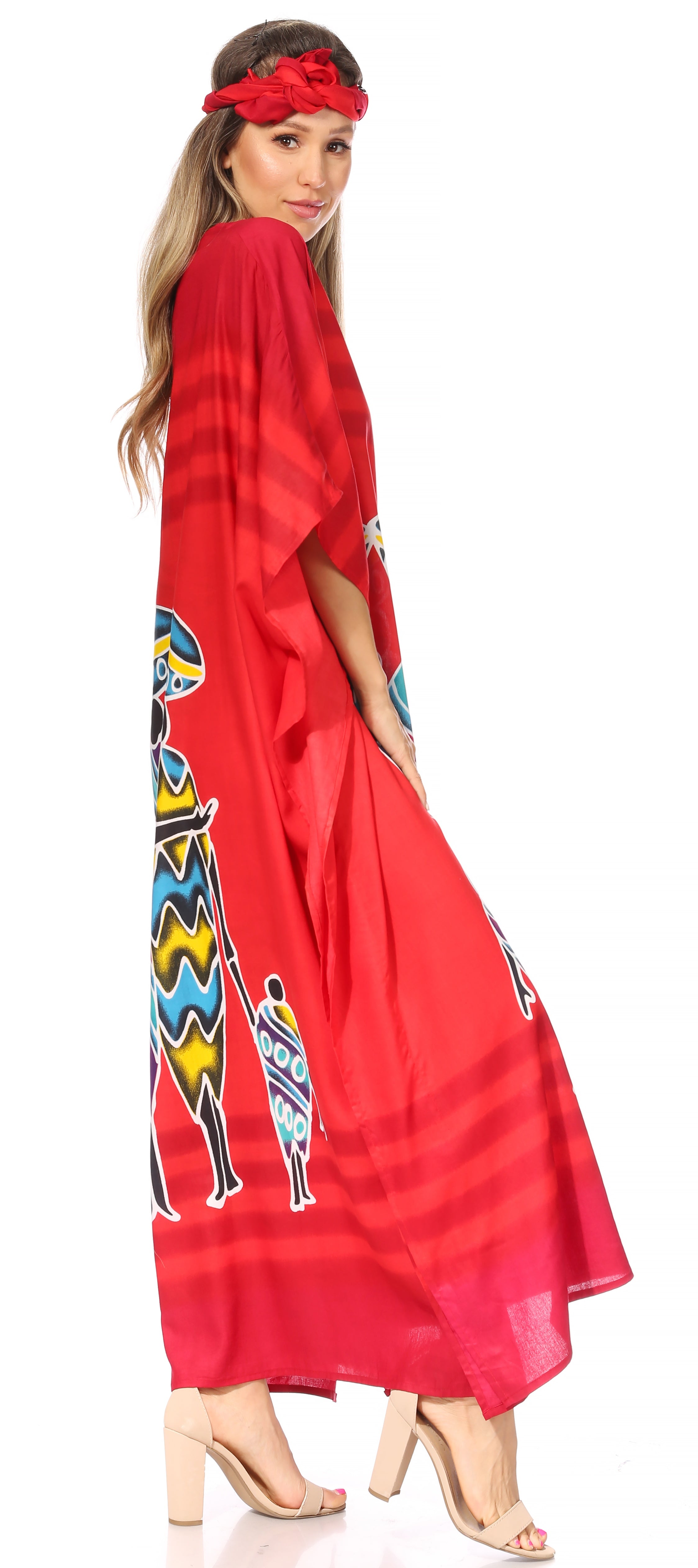Sakkas Mera Women's Long Loose Short Sleeve Summer Casual Caftan Kaftan Dress - Buy One, Get One 50% Off