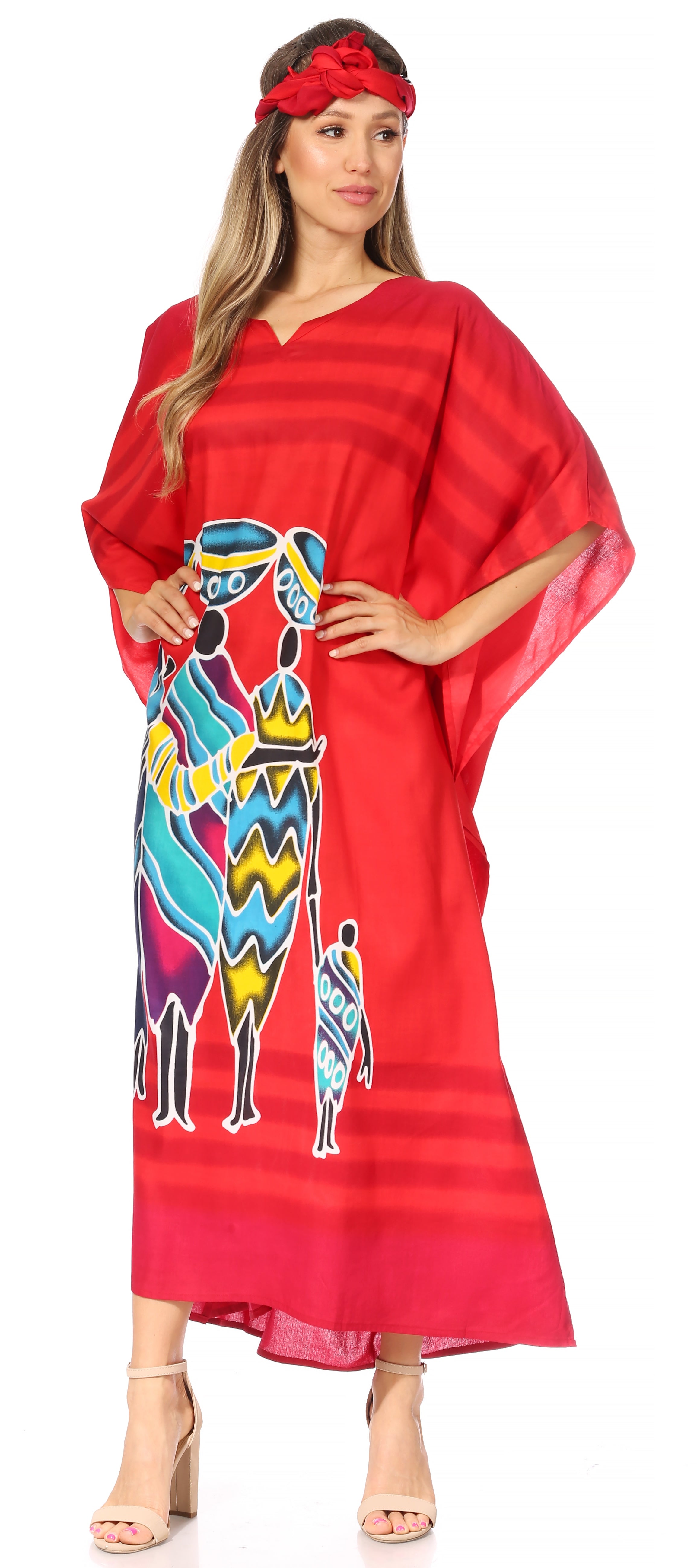 Sakkas Mera Women's Long Loose Short Sleeve Summer Casual Caftan Kaftan Dress - Buy One, Get One 50% Off