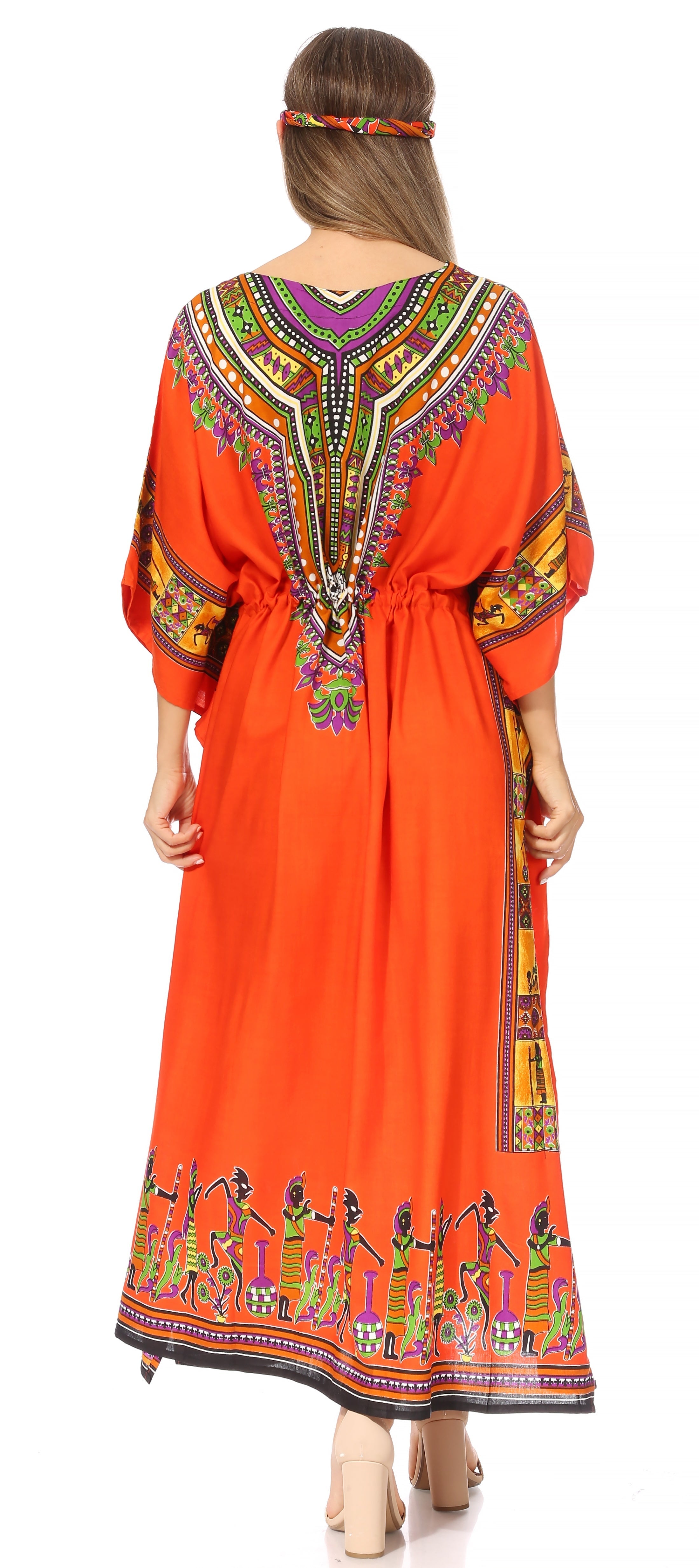 Sakkas Mera Women's Long Loose Short Sleeve Summer Casual Caftan Kaftan Dress - Buy One, Get One 50% Off