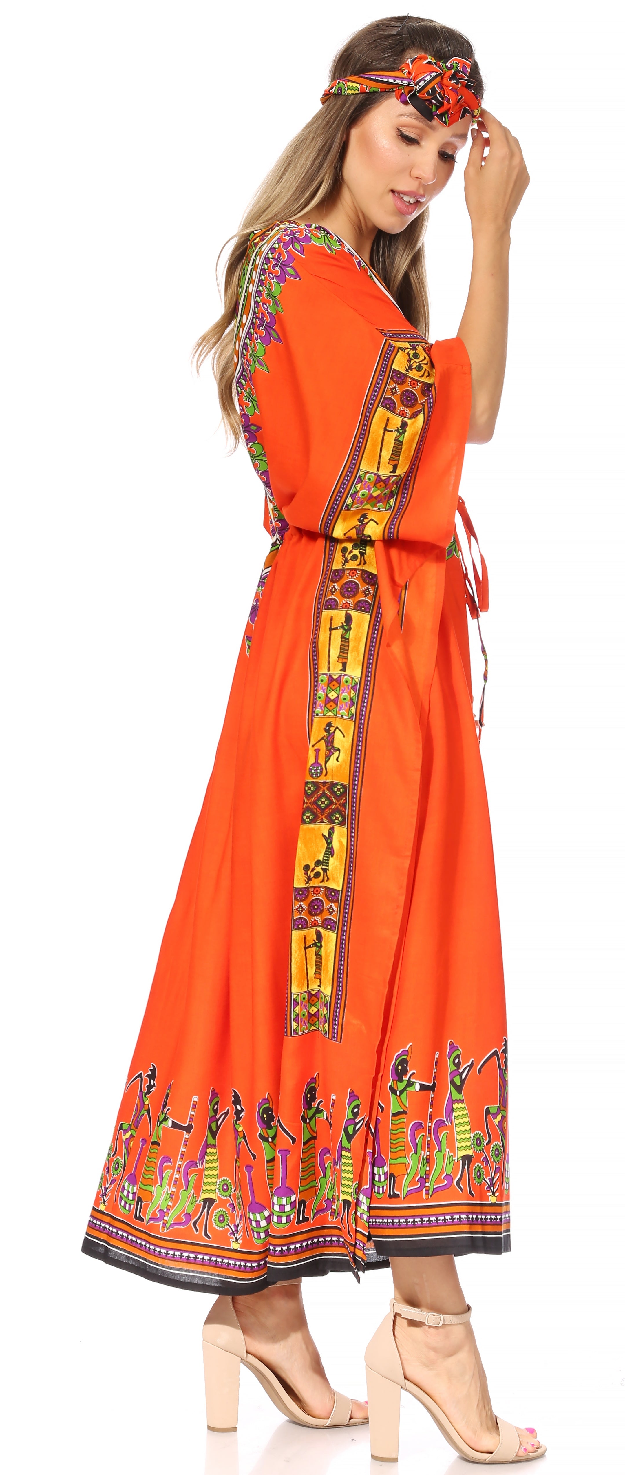 Sakkas Mera Women's Long Loose Short Sleeve Summer Casual Caftan Kaftan Dress - Buy One, Get One 50% Off