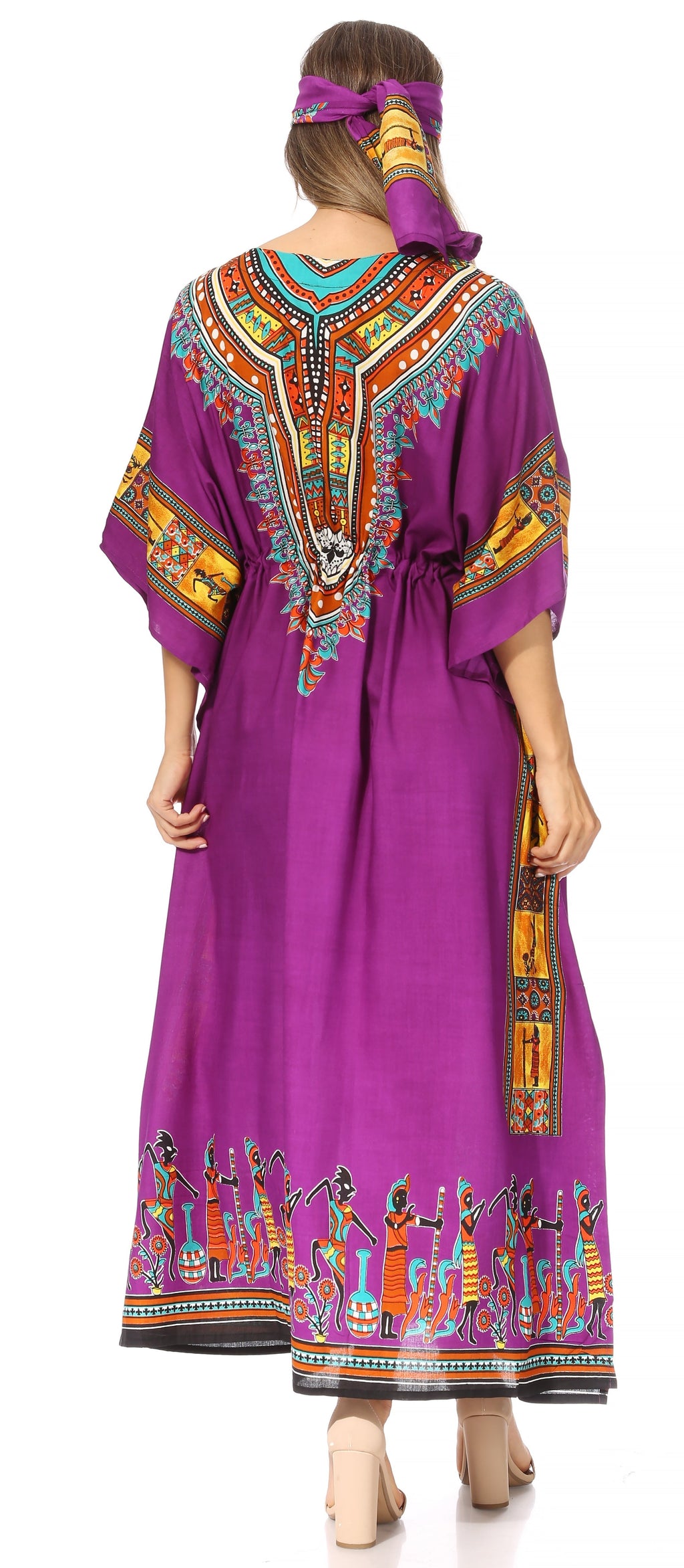Sakkas Mera Women's Long Loose Short Sleeve Summer Casual Caftan Kaftan Dress - Buy One, Get One 50% Off