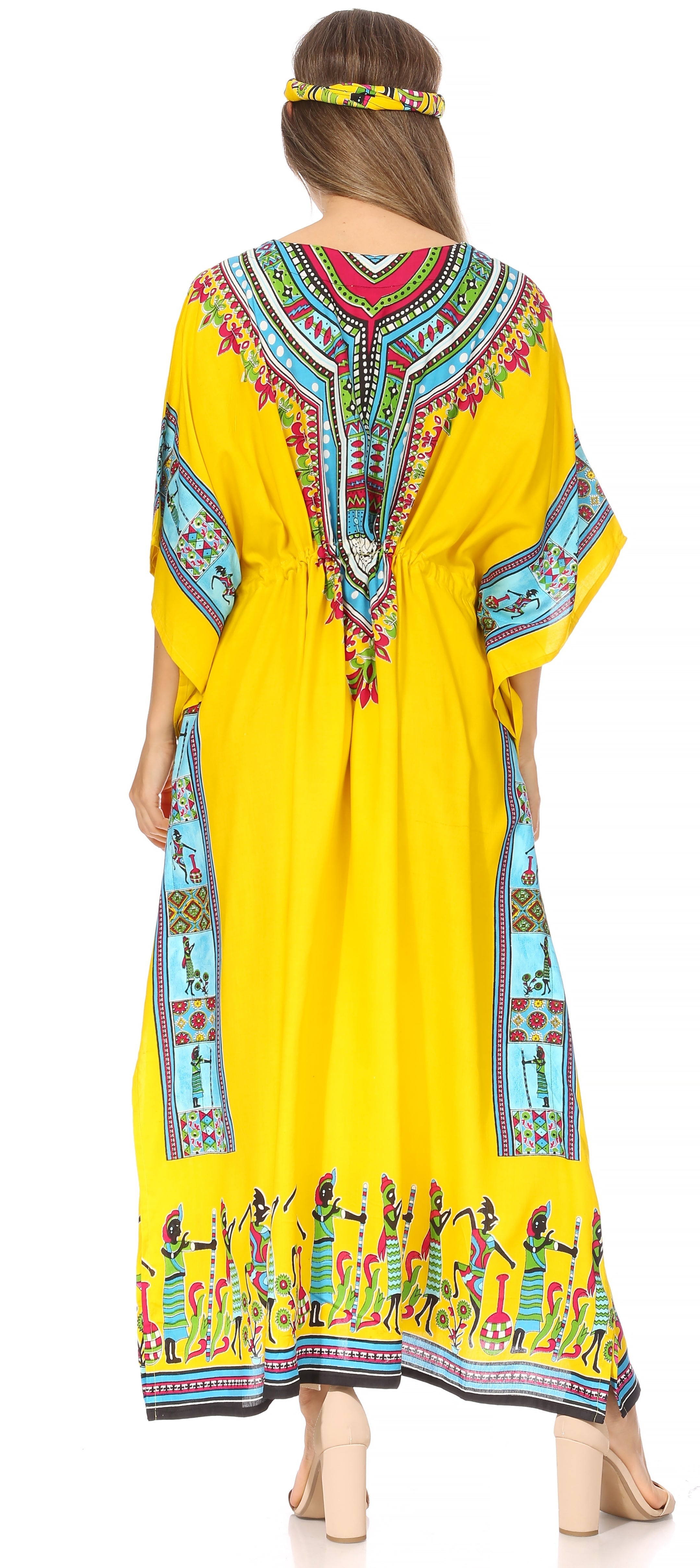 Sakkas Mera Women's Long Loose Short Sleeve Summer Casual Caftan Kaftan Dress - Buy One, Get One 50% Off