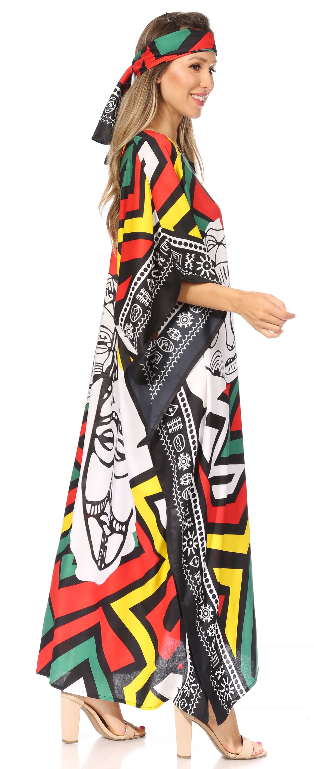 Sakkas Mera Women's Long Loose Short Sleeve Summer Casual Caftan Kaftan Dress - Buy One, Get One 50% Off