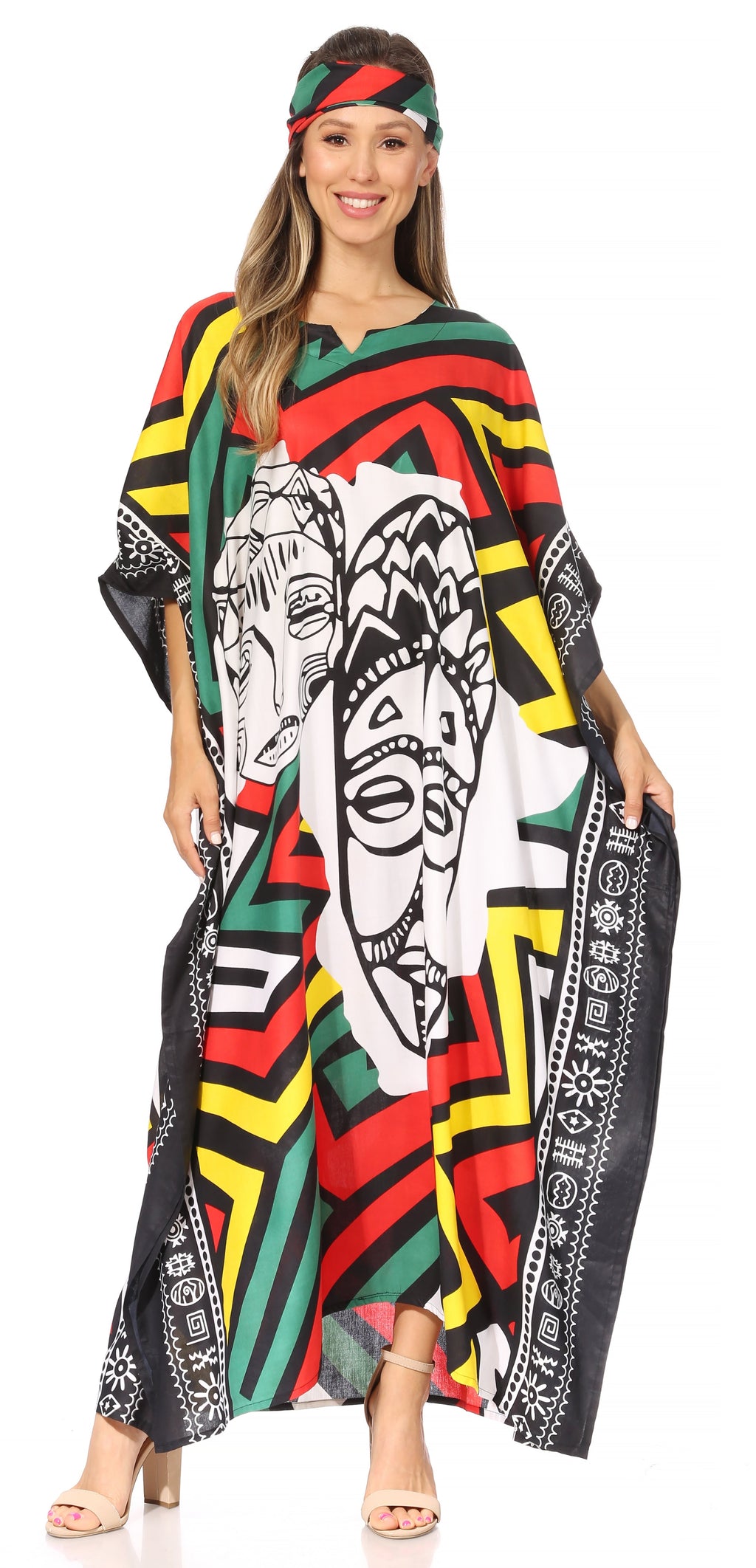 Sakkas Mera Women's Long Loose Short Sleeve Summer Casual Caftan Kaftan Dress - Buy One, Get One 50% Off