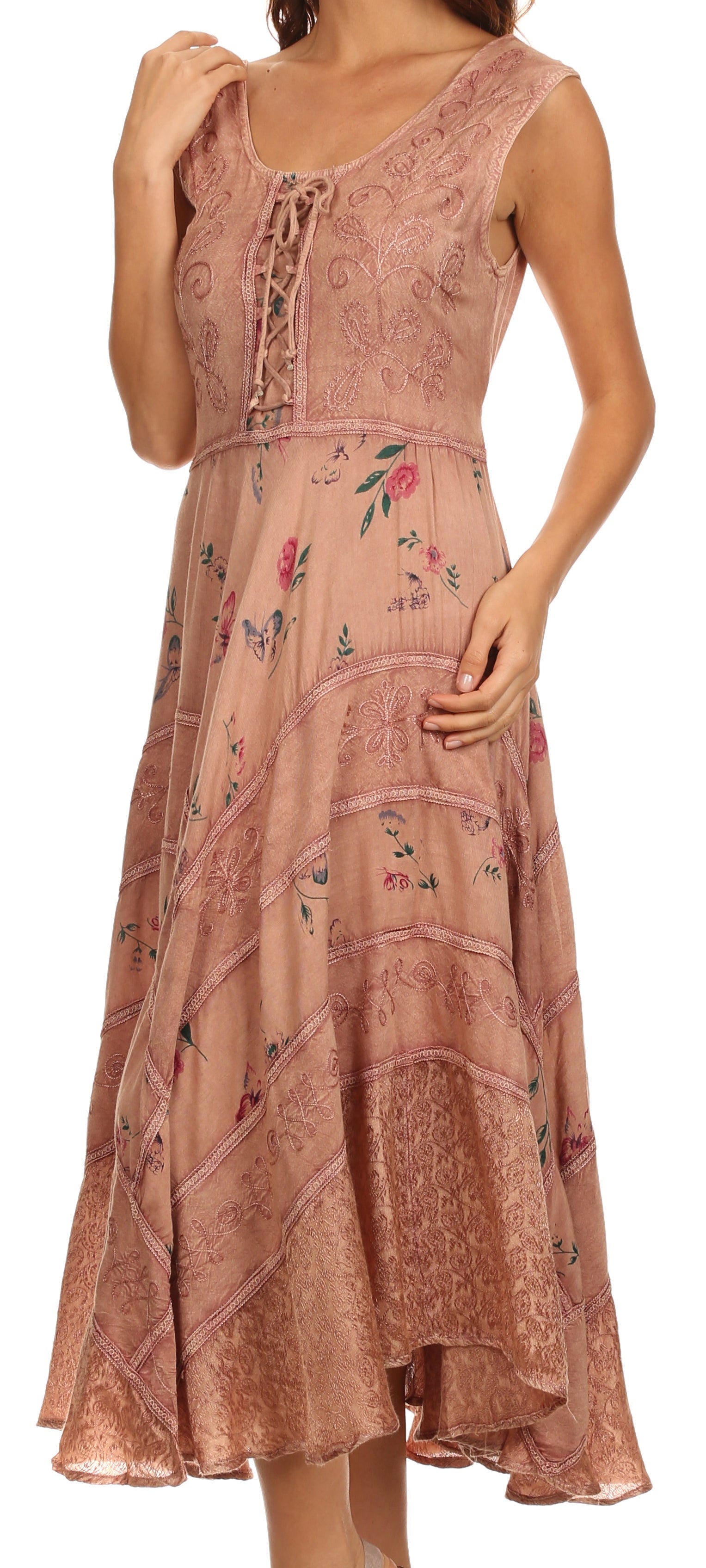Sakkas Garden Goddess Corset Style Dress