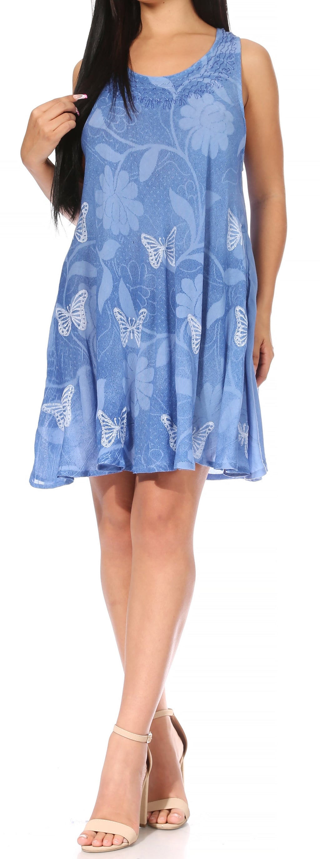 Sakkas Marta Women's Casual Summer Tie Dye Flowy Boho Maxi Sleeveless Dress Loose - Buy One Get One