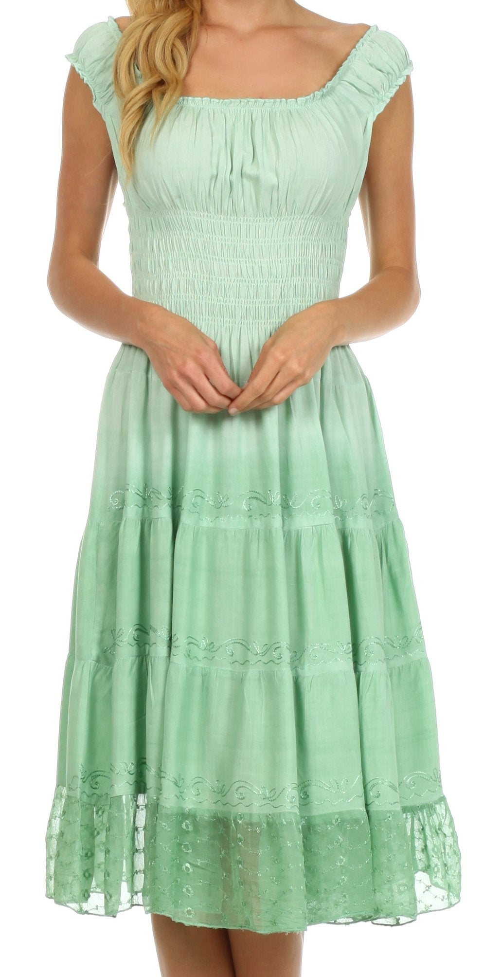 Sakkas Spring Maiden Ombre Peasant Dress