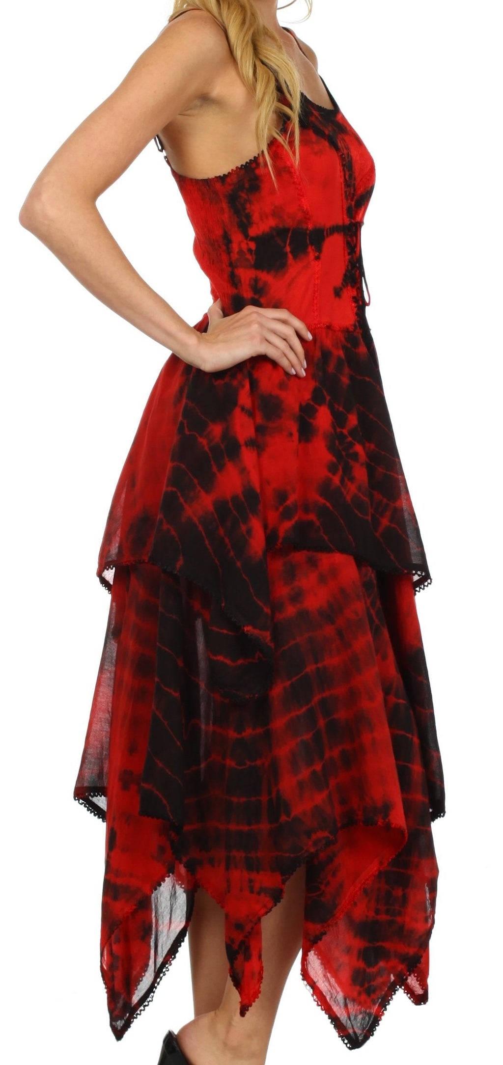 Sakkas Annabella Corset Bodice Handkerchief Hem Dress